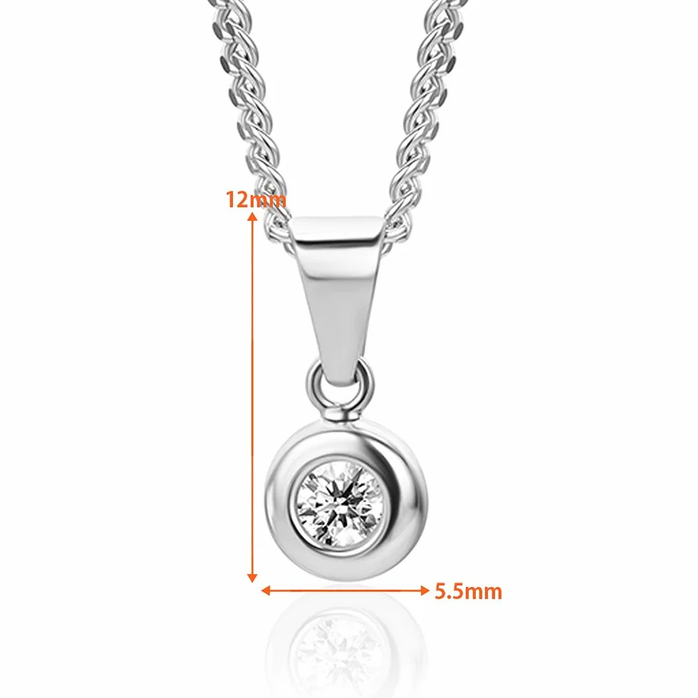 OROVI naszyjnik damski złoty łańcuszek 14k 585 żółte/białe złoto diament 0,10ct 0,50ct wisiorek diamentowy pancerka 45 cm