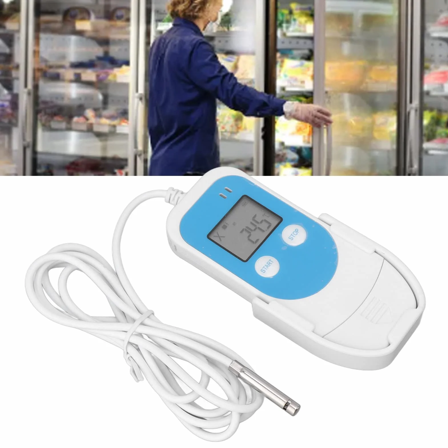 Rejestrator Danych Temperatury i Wilgotności, Raport PDF o Wysokiej Dokładności Rejestrator Termometru, Rejestrator Danych USB Rejestrator Termometru do Lodówki Monitorowanie