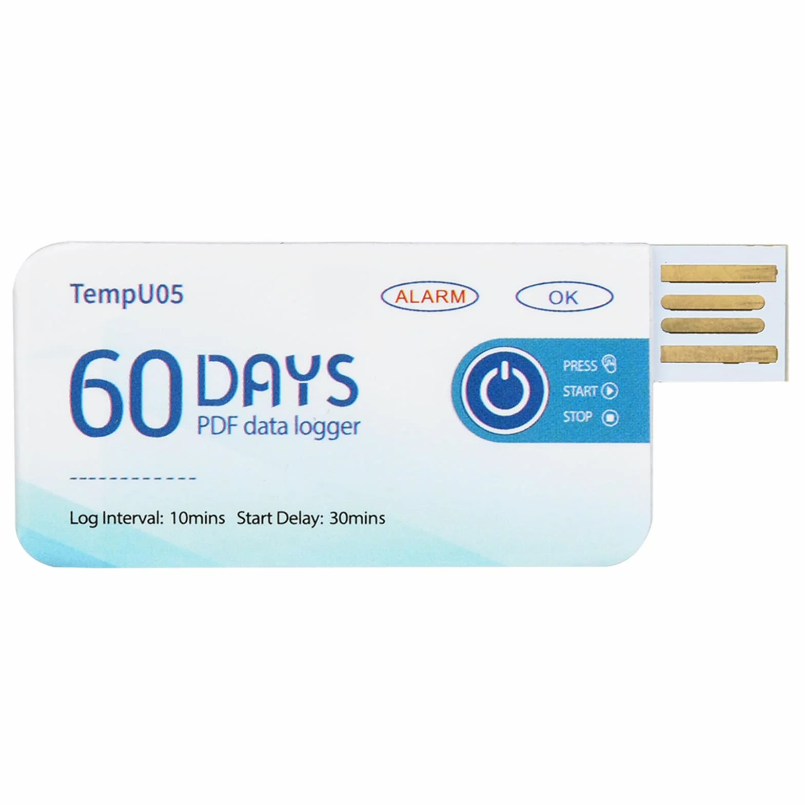 Rejestrator Temperatury, Przechowuj 10000 Danych Rejestrator Temperatury USB o Wysokiej Czułości dla Produktów Chemicznych do Procesu Przechowywania żywności (TempU05)