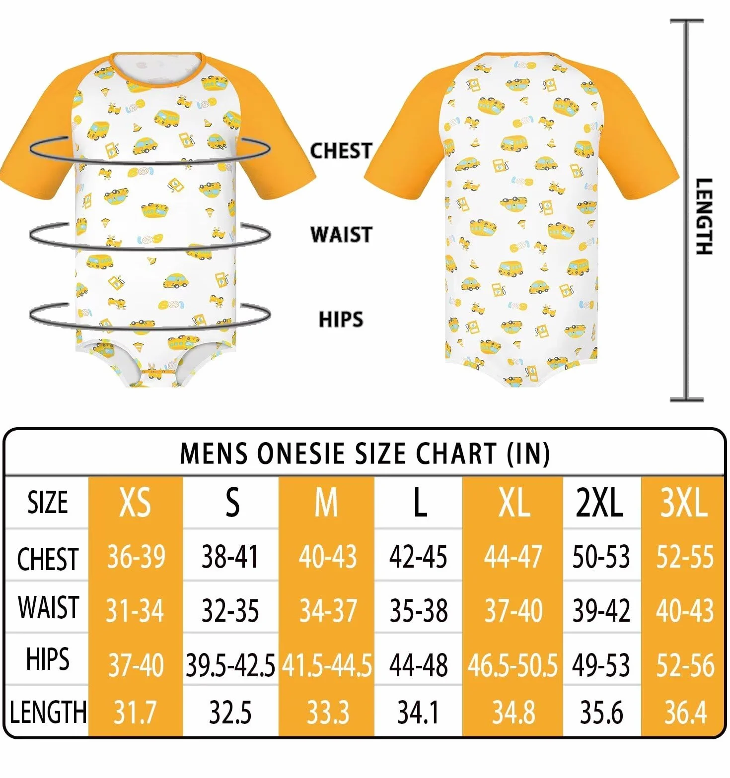 Landofgenie Męskie Bodysuit Piżama Dolne Krocze Top Koszula Raglan Rękawy Onesie Rompers dla Mężczyzn Drukowanie samochodów kreskówek