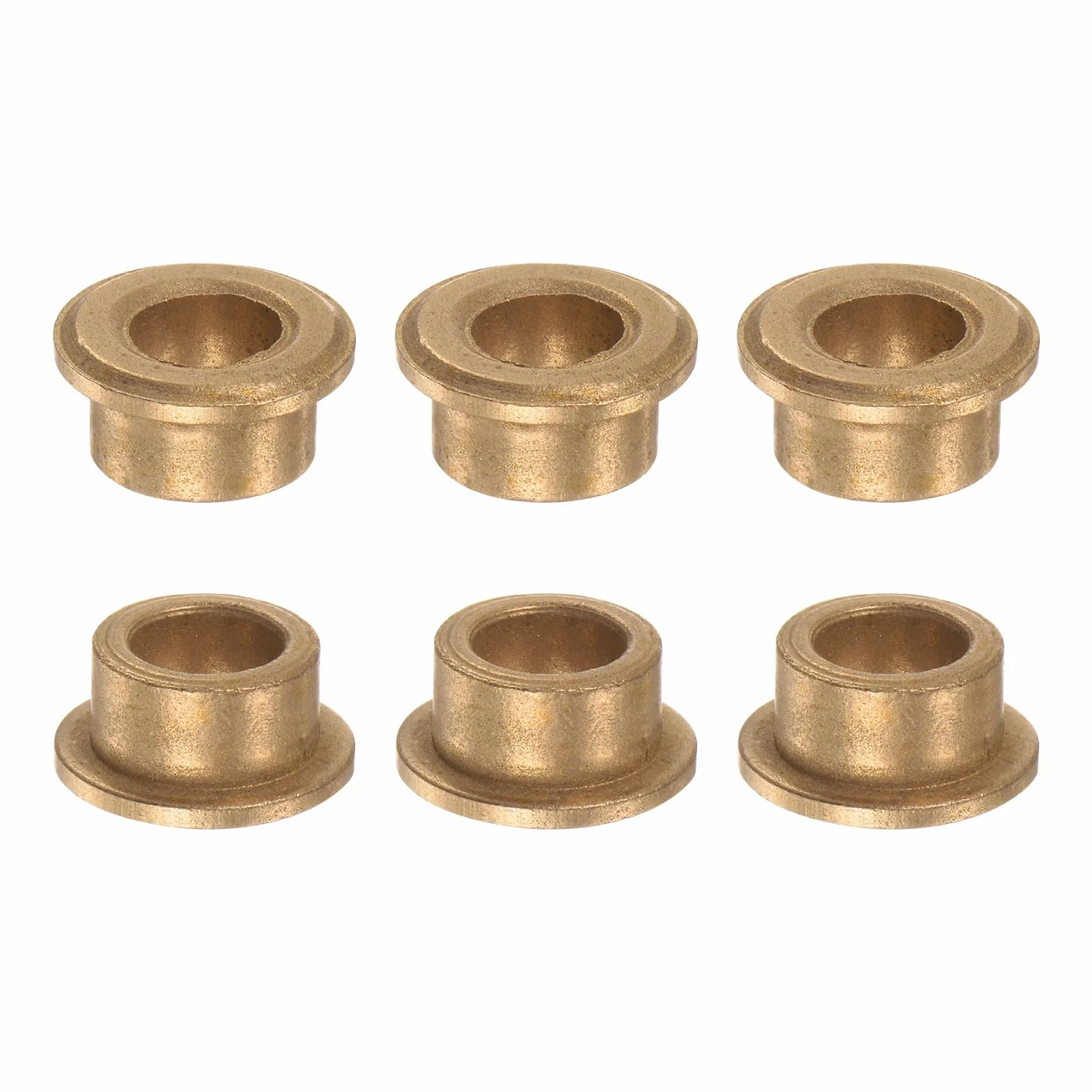 QUARKZMAN 6 sztuk Kołnierz Łożyska Tuleja 8mm Średnica 12mm OD 8mm Długość 2mm Kołnierz Grubość Brąz Tuleje Samo-Smarujące Tuleje Tuleje do Przemysłowych Sprzęt