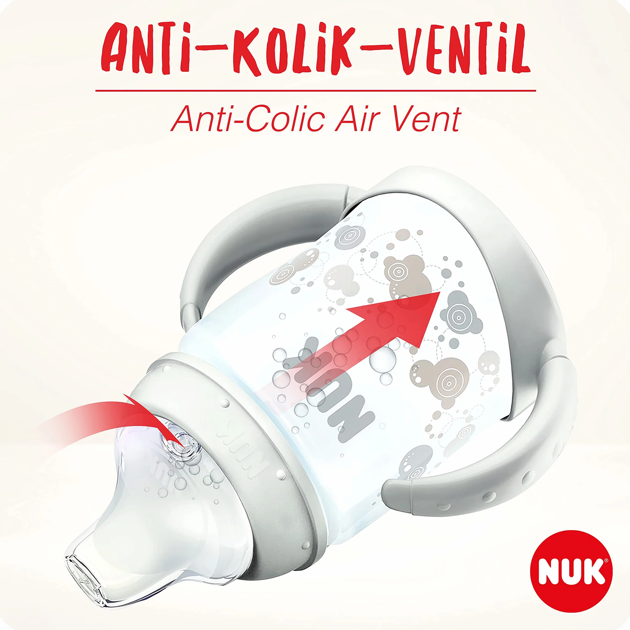 Kubek niekapek NUK First Choice Learner Cup | 6-18 miesięcy | Wskaźnik kontroli temperatury | Nieprzeciekający silikonowy dzióbek | Odpowietrznik antykolkowy | Bez BPA | 150 ml | Winnie (niebieski)
