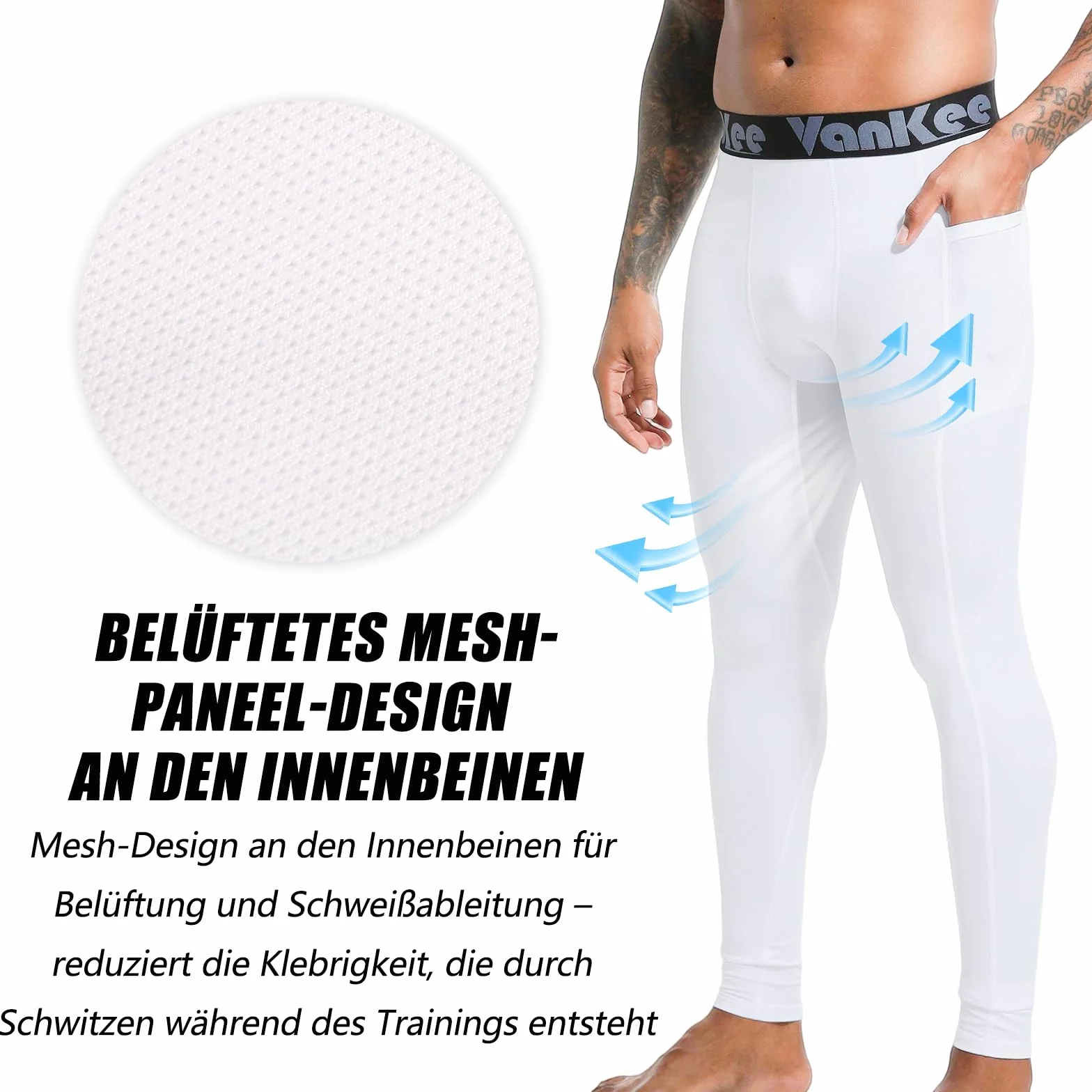 Męskie spodnie kompresyjne z kieszeniami Sportowe legginsy do biegania Spodnie fitness Szybkoschnące spodnie do koszykówki Piłka nożna Joga Siłownia