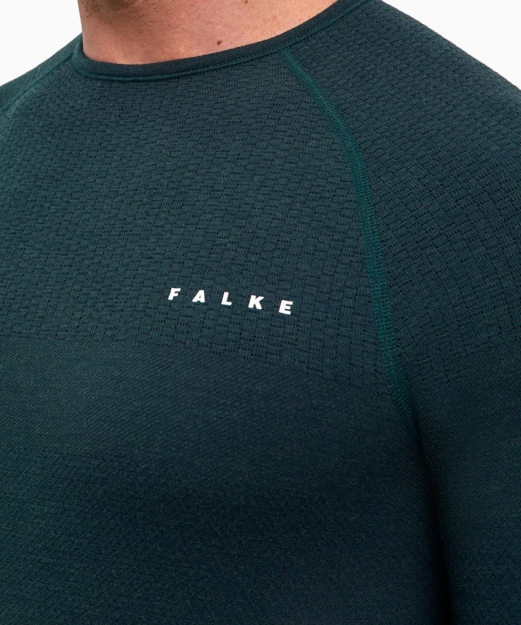 FALKE Mężczyźni Warstwa podstawowa (góra) Wool-Tech Protective M L/s Sh wełna materiał funkcjonalny szybkoschnące ciepłe 1 Sztuka, Zielony Holly 7385, XXL