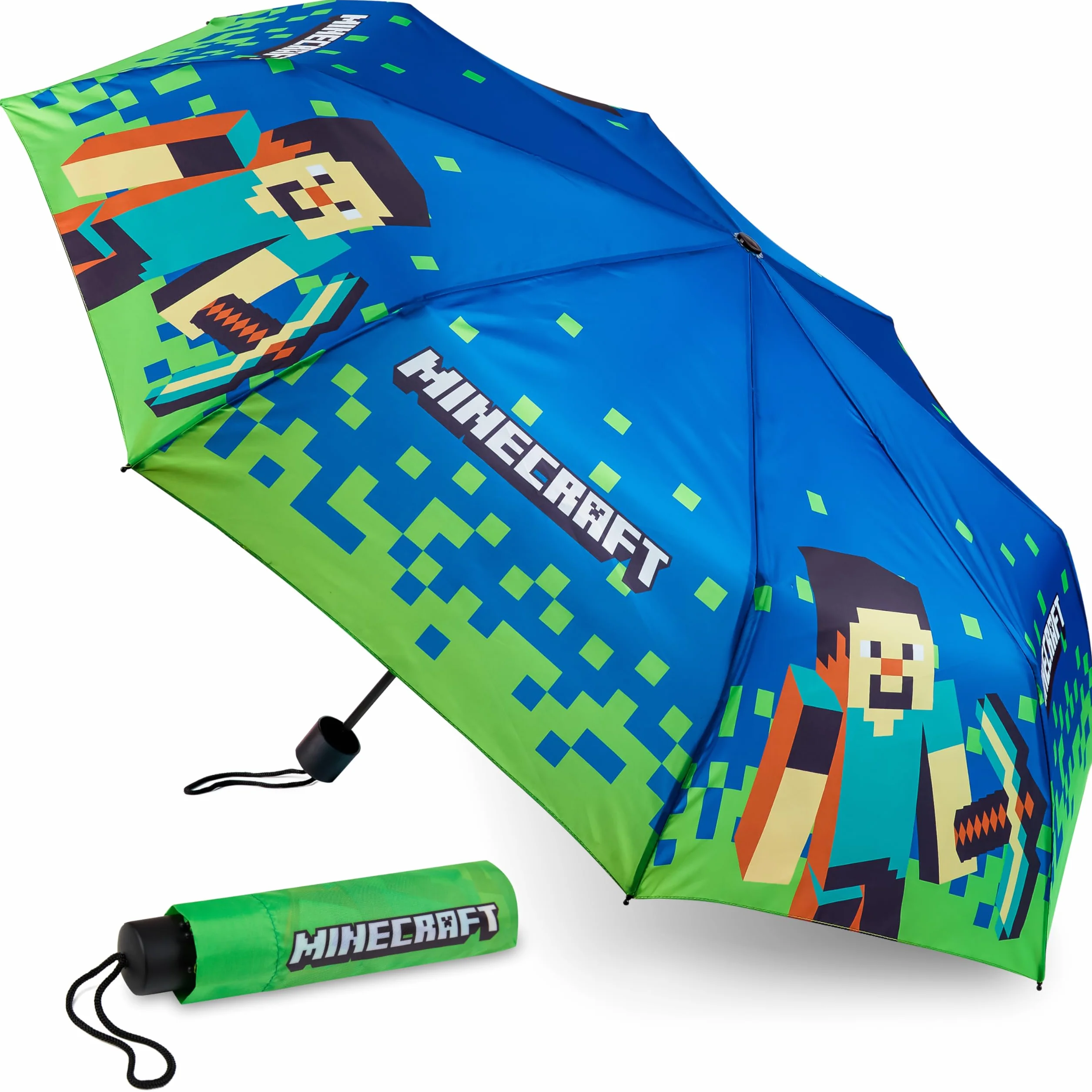 Minecraft Parasol dziecięcy, składana przezroczysta kopuła lub teleskopowy parasol podróżny