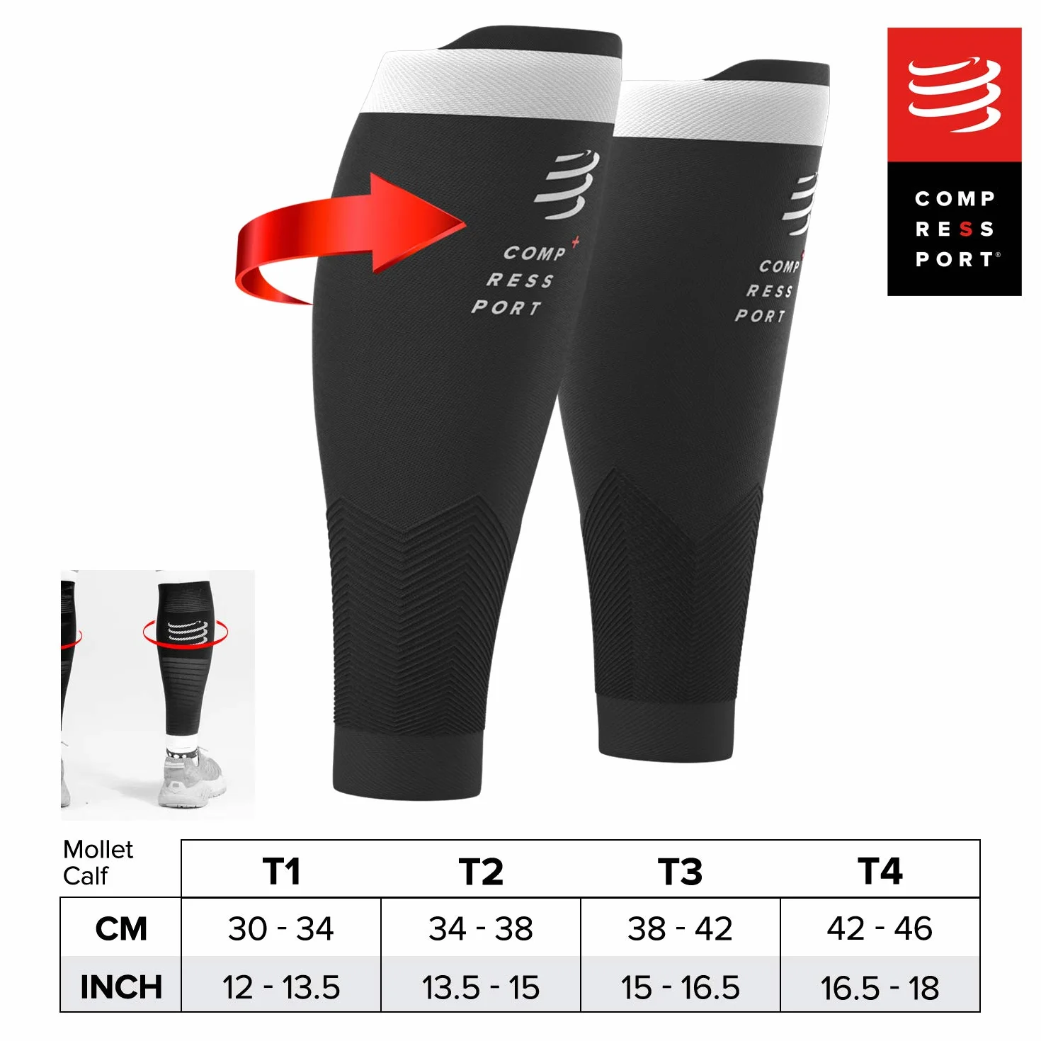 COMPRESSPORT R2v2 mufa na łydki, unisex, SU0002B, niebieska, T3