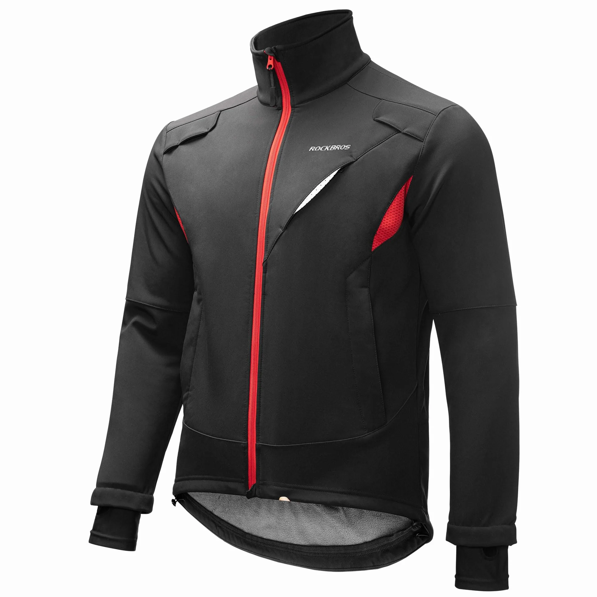 ROCKBROS Długa Kurtka Rowerowa Zimowa Wiatroszczelna Wodoodporna S-4XL