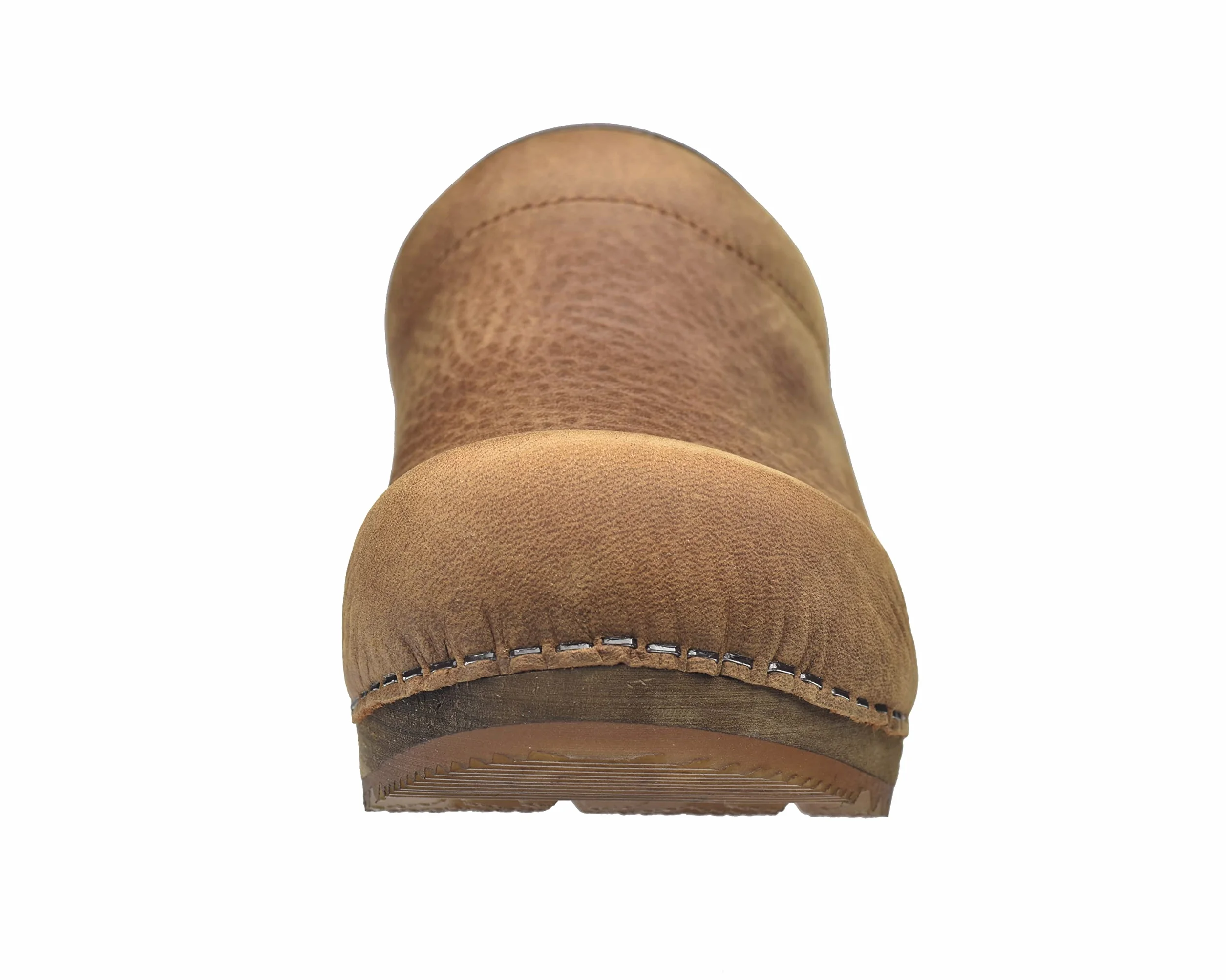 Sanita Chrissy otwarte chodaki skórzane drewniane brązowy Chestnut Brown 40 EU