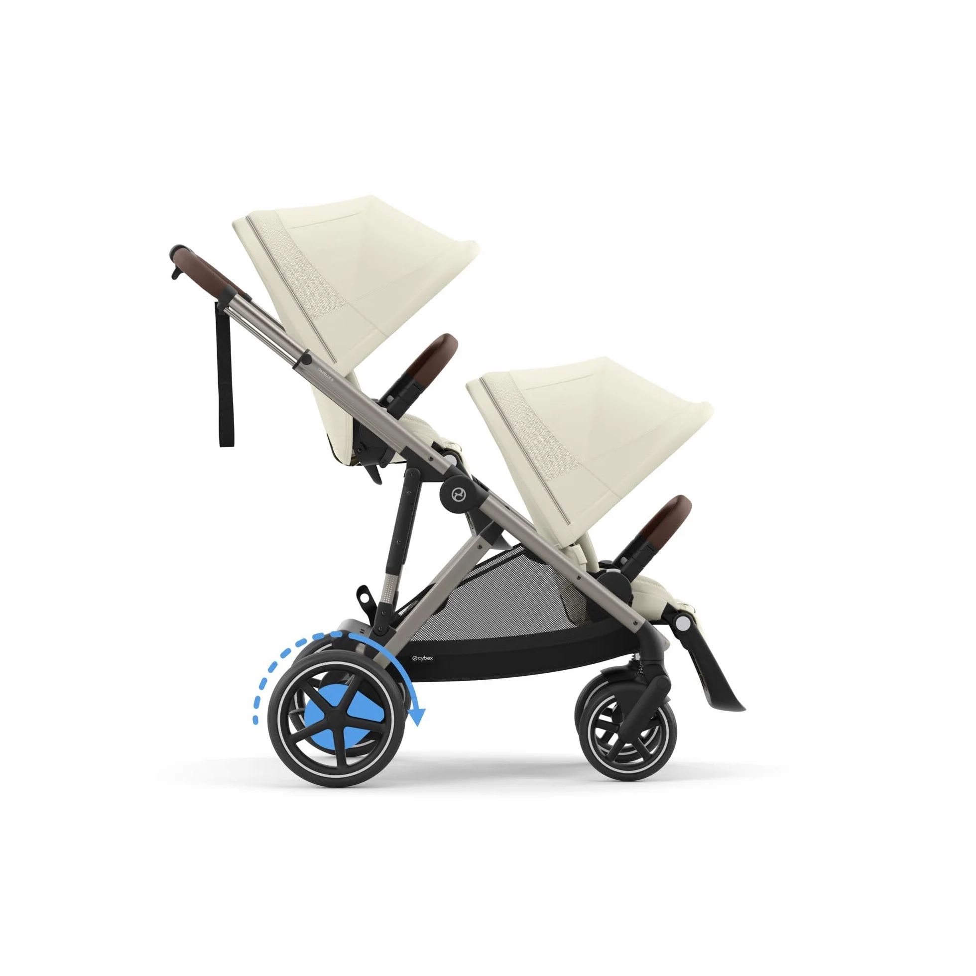CYBEX Gold wózek e-GAZELLE S, od urodzenia do ok. 4 lat, max. 22 kg (tryb pojedynczy) / 2x 22 kg (tryb duo), system all-in-1 z napędem elektrycznym i konfiguracjami 20+, Seashell Beige