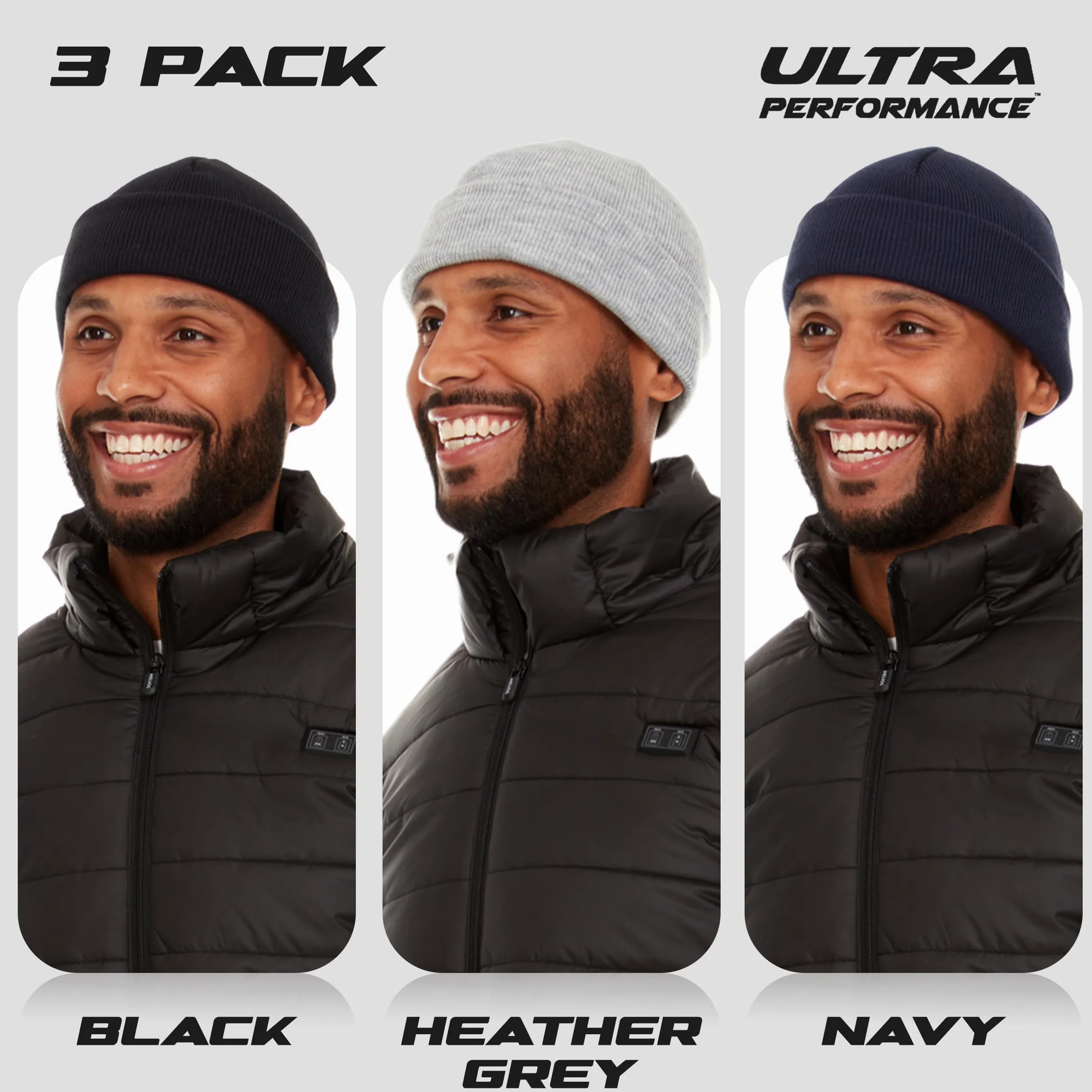Ultra Performance 3-pak czapki zimowe dla mężczyzn i kobiet męskie i damskie czapki z czaszką czapki czapki