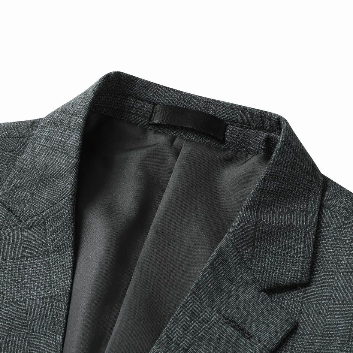 YOUTHUP Męska marynarka garniturowa w kratkę, slim fit, 2 guziki, marynarka męska biznesowa