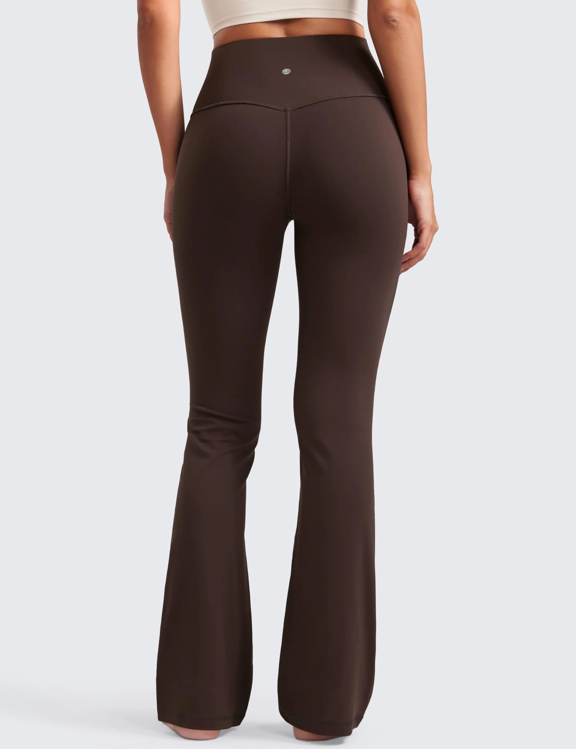 CRZ YOGA Damskie spodnie Butterluxe z wysokim stanem i rozszerzanymi nogawkami do jogi Bootcut z szeroką nogawką i kieszenią Lounge - 81cm