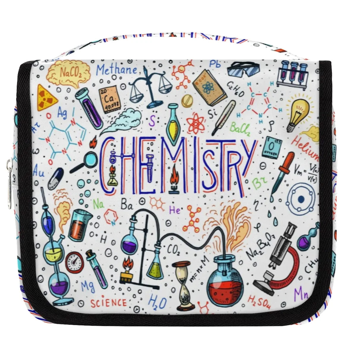 Zabawna formuła chemiczna podróżna kosmetyczka formuła torba do mycia torebka unisex wiszące przybory toaletowe organizer na kosmetyki, wielobarwny, Jeden rozmiar