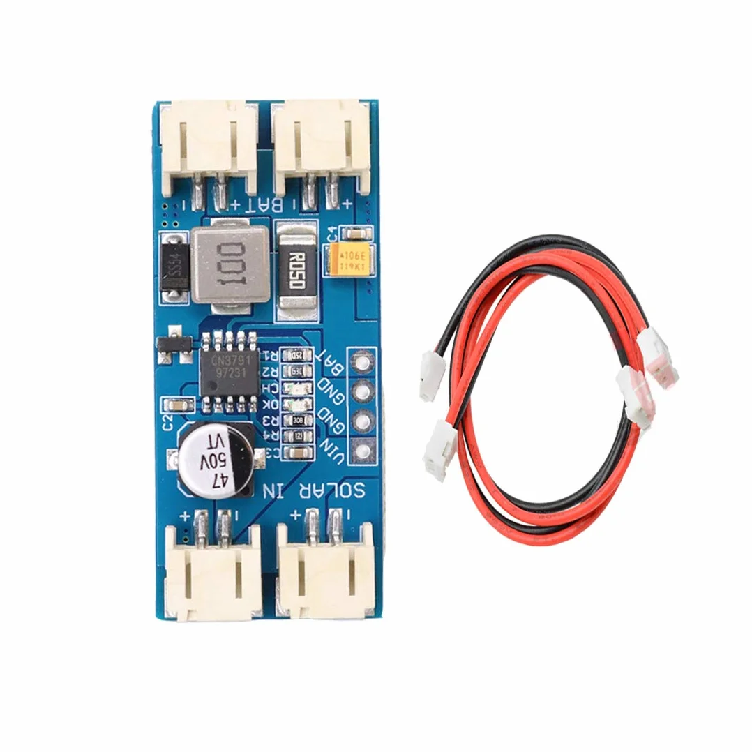 Hailege CN3791 Płytka kontrolera ładowania solarnego MPPT 1 Komórka Akumulator LiPo Ładowarka z panelu słonecznego 12V Regulator sterowania modułem z kablami JST PH2.0 Automatyczne ładowanie