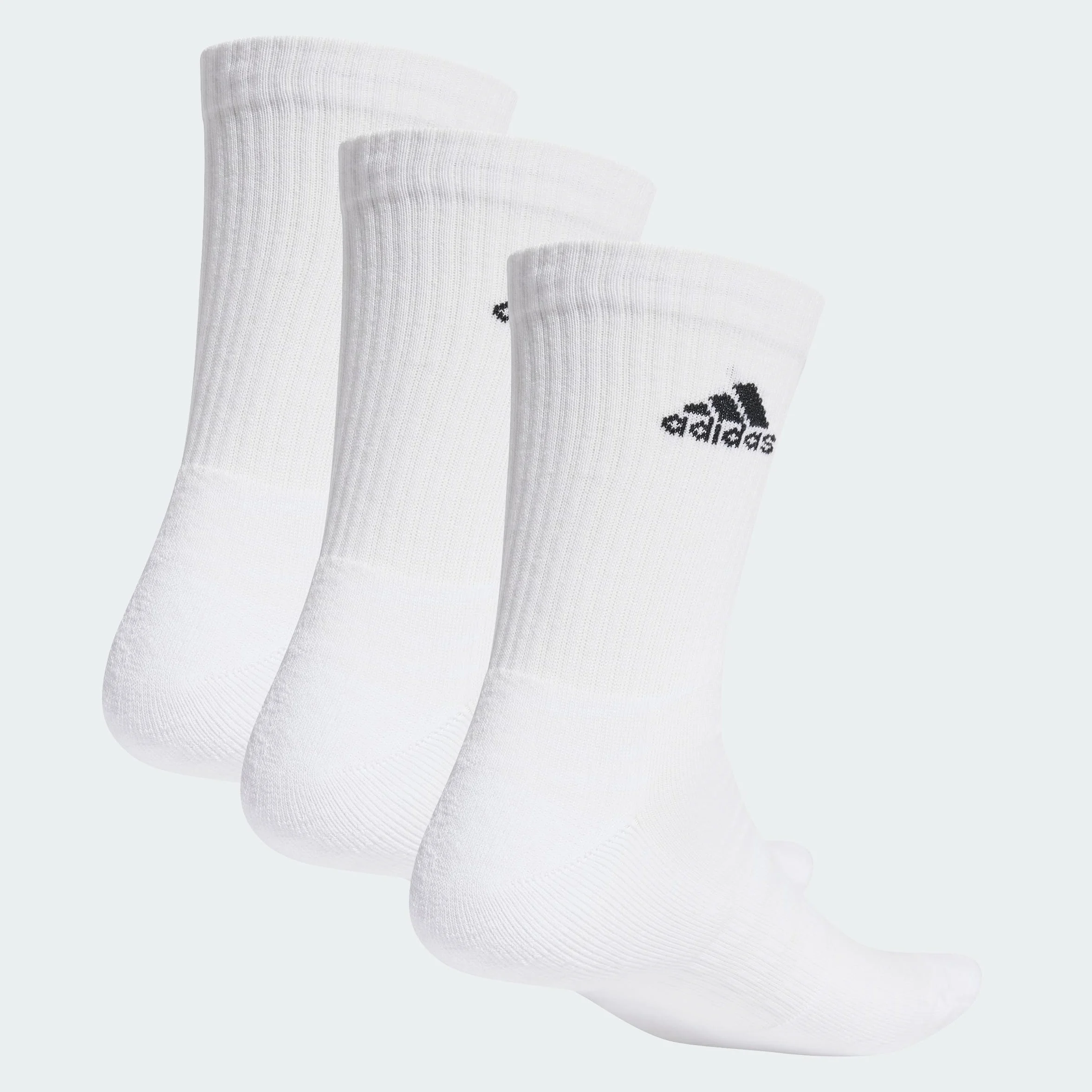 adidas Uniseks - dzieci Cushioned Crew Socks 3 Pairs, White/Black, 2-3 Years
