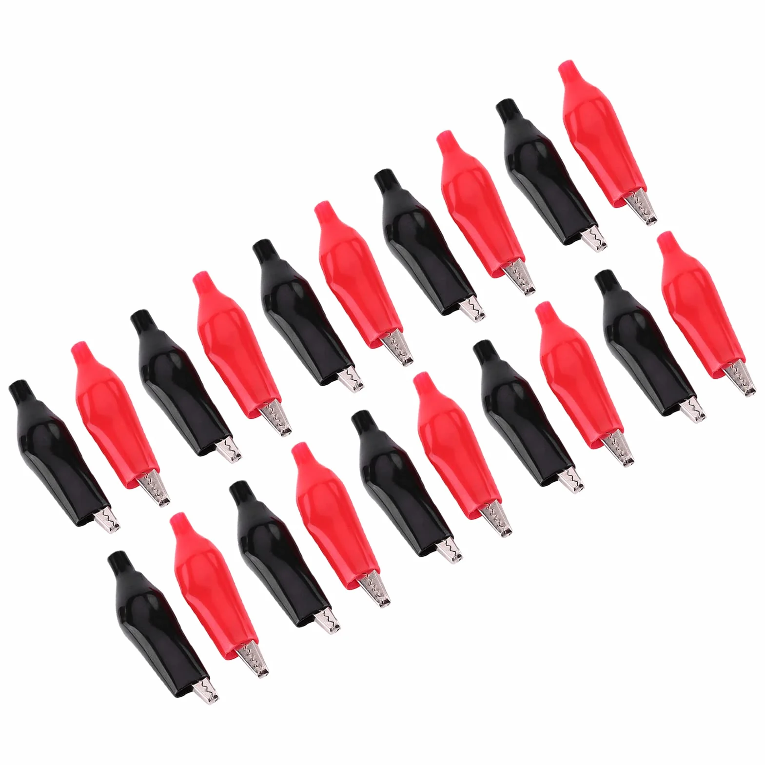 20 Sztuk 28MM Metalowy Zacisk Krokodylkowy Zacisk Elektryczny do Testowania Sondy Miernik BlackRed Zacisk Krokodylkowy Zestaw Audio
