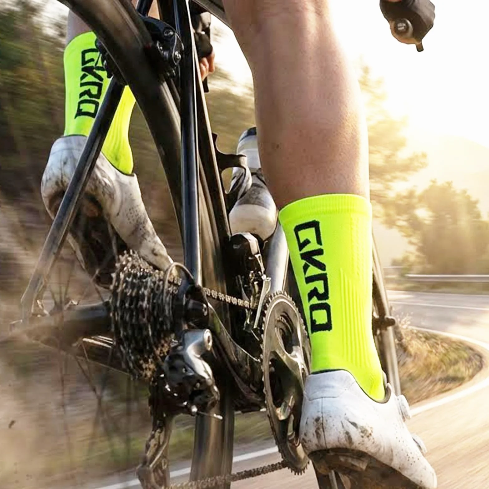 Skarpety Rowerowe Anty-Pęcherzowe Oddychające Szybkoschnące Nylon Crew Rozmiar 39-44 Zestaw 4 Par