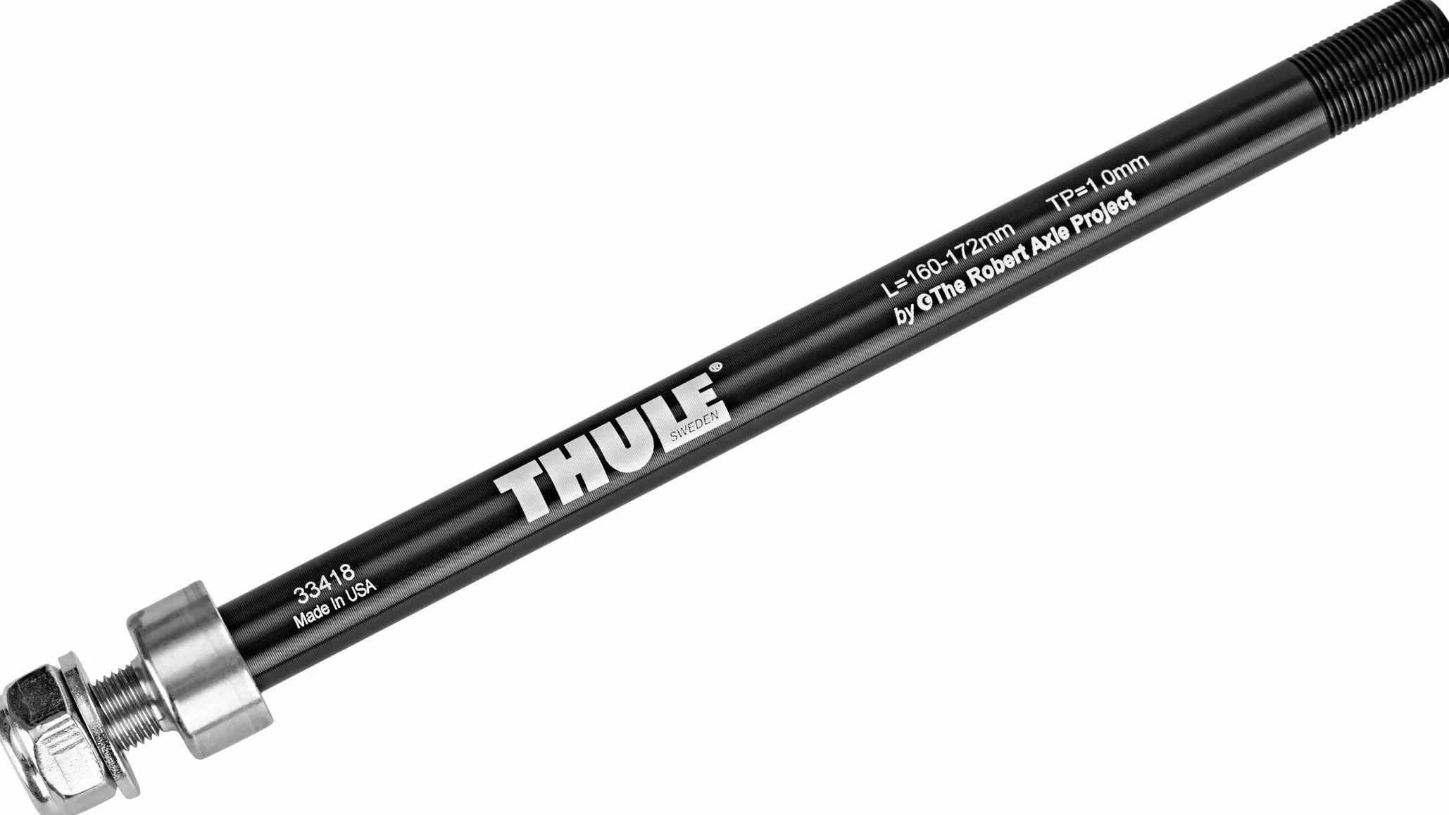 Thule Thru Axle Syntace M12 x 1,0 czarna – przyczepka rowerowa, akcesoria, czarna, 160-172 mm (M12 x 1,0)
