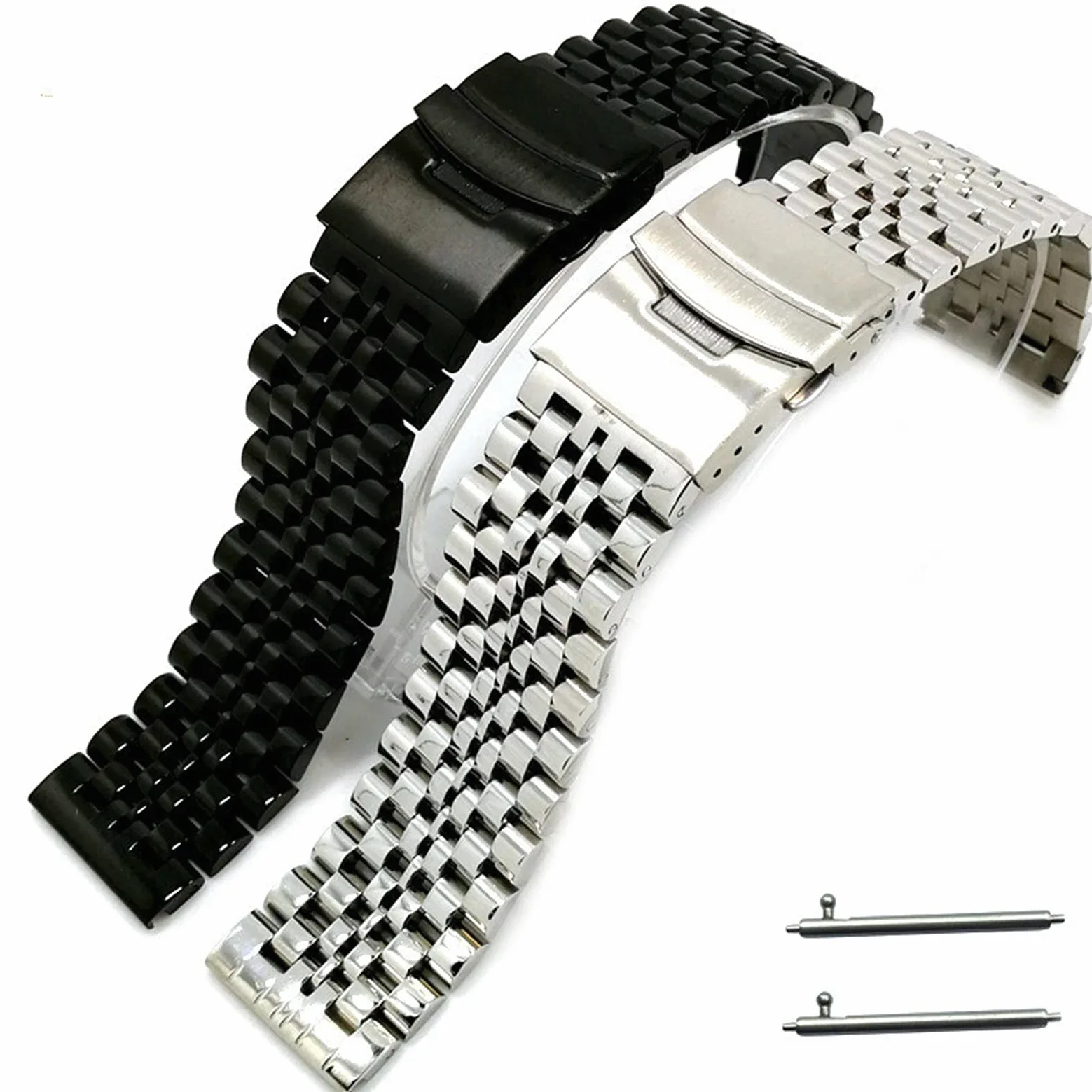 Pasek do zegarka Quick Release Mesh Pleciony metalowy pasek ze stali nierdzewnej dla mężczyzn i kobiet Regulowany 18 mm, 20 mm, 22 mm Bransoletka / 18 mm/Czarny