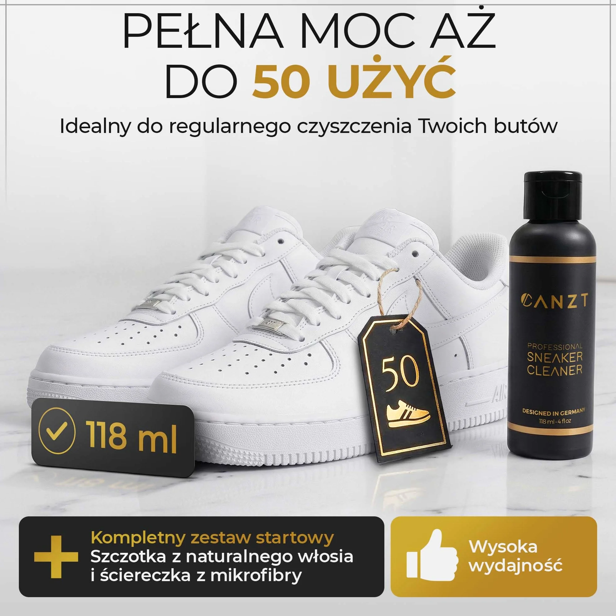 Canzt Zestaw do czyszczenia butów – Profesjonalny sneaker cleaner z miękką szczotką i ściereczką z mikrofibry – Do skóry, zamszu, nubuku i tekstyliów