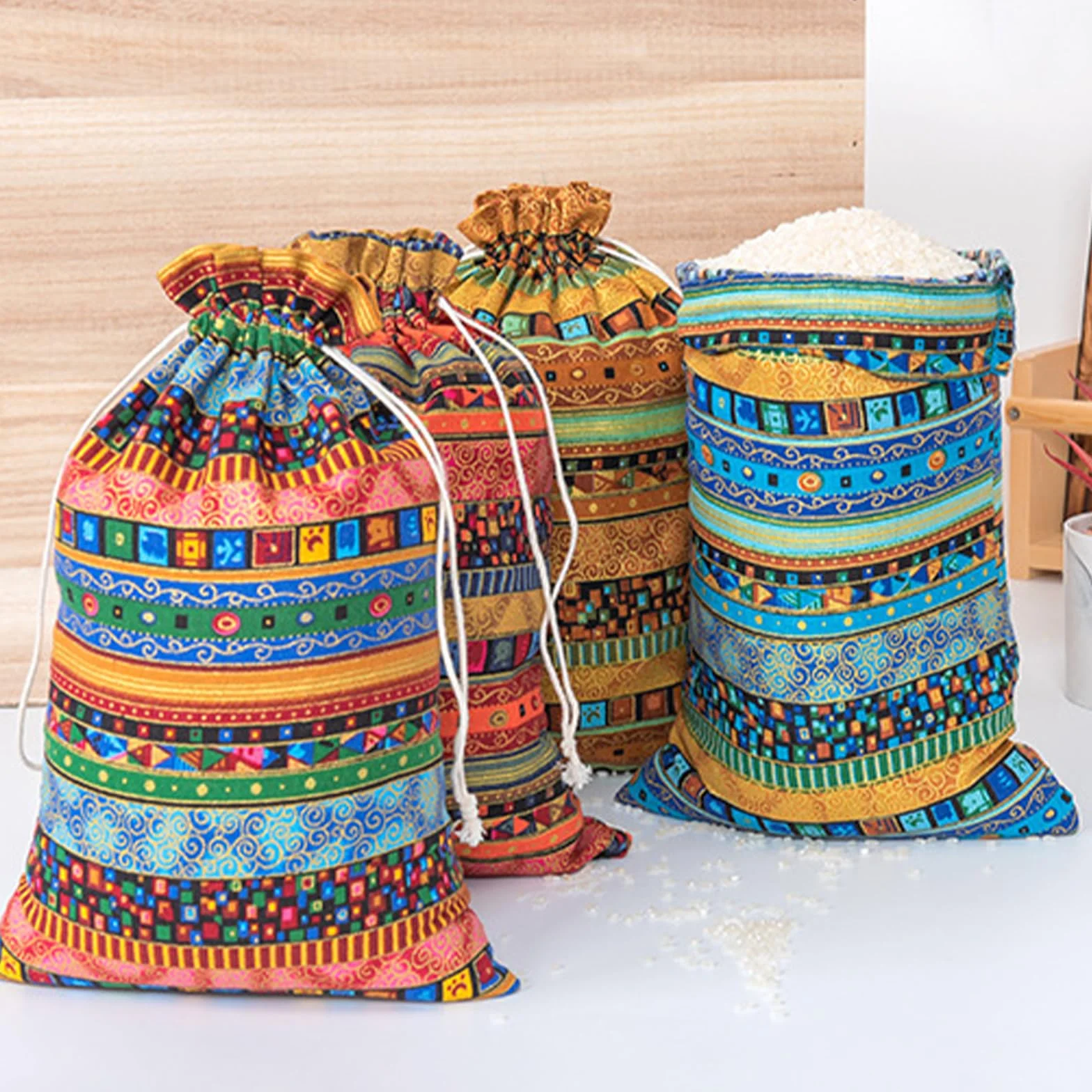 Woreczki z juty, w stylu etnicznym, bawełniane woreczki ze sznurkiem, woreczki na prezent, na biżuterię, lawendę, wesele, małe, 10 x 15 cm, 20 szt.