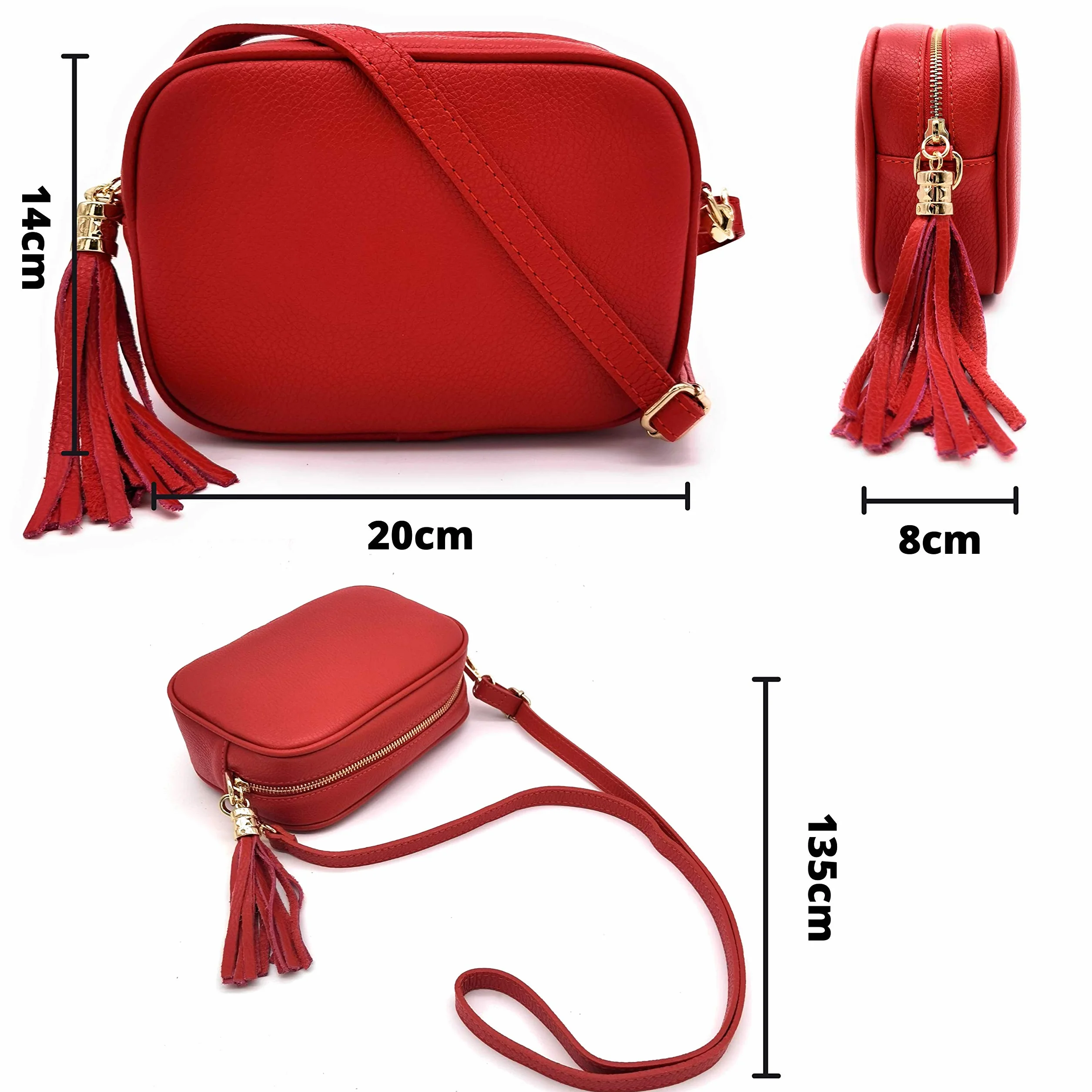 ELIOX Torebka damska z prawdziwej skóry mała crossbody na ramię