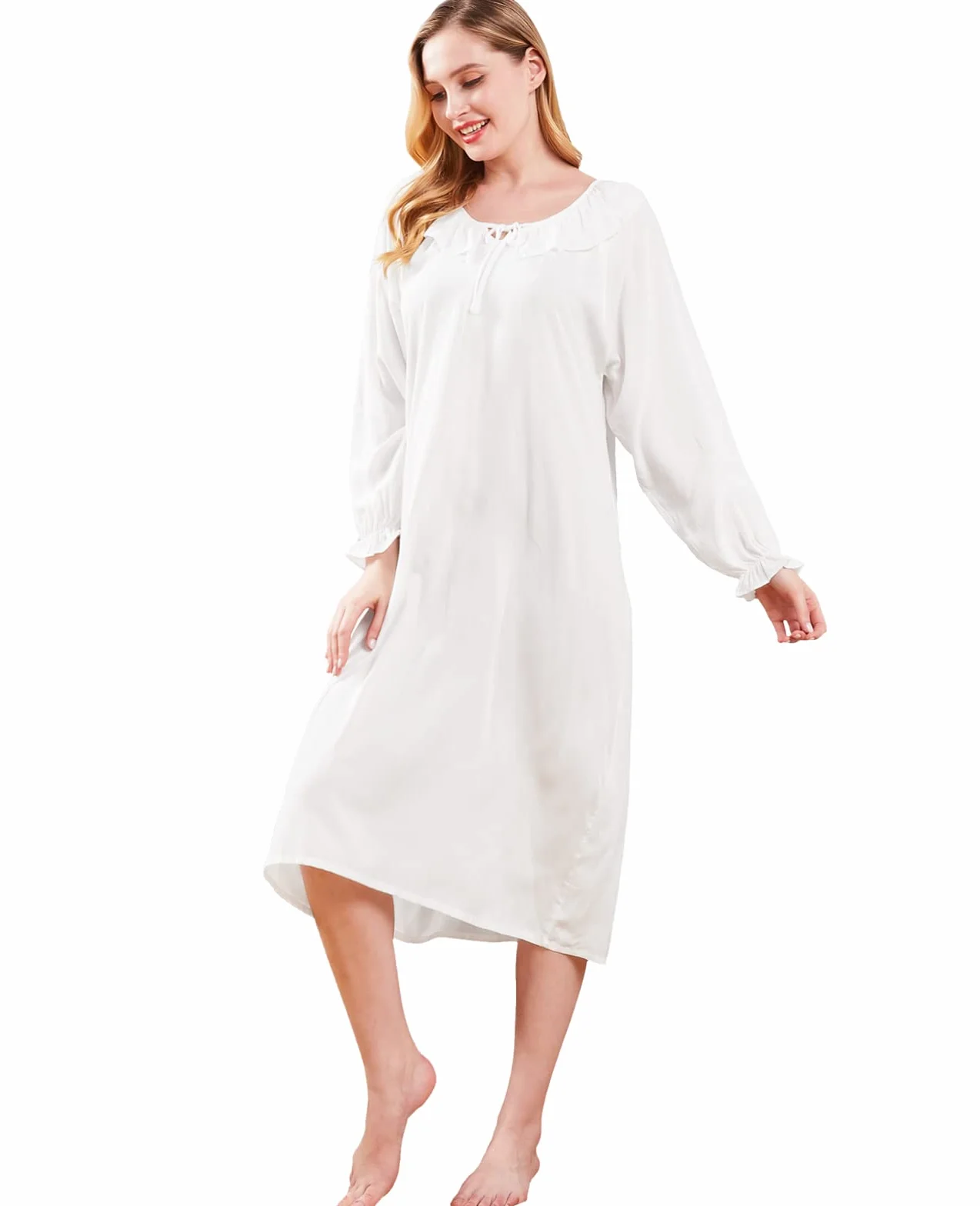 Nanxson Koszula nocna Damska Bawełna Bielizna nocna Z Długim Rękawem Kombinezon Temat Koszule Loungewear