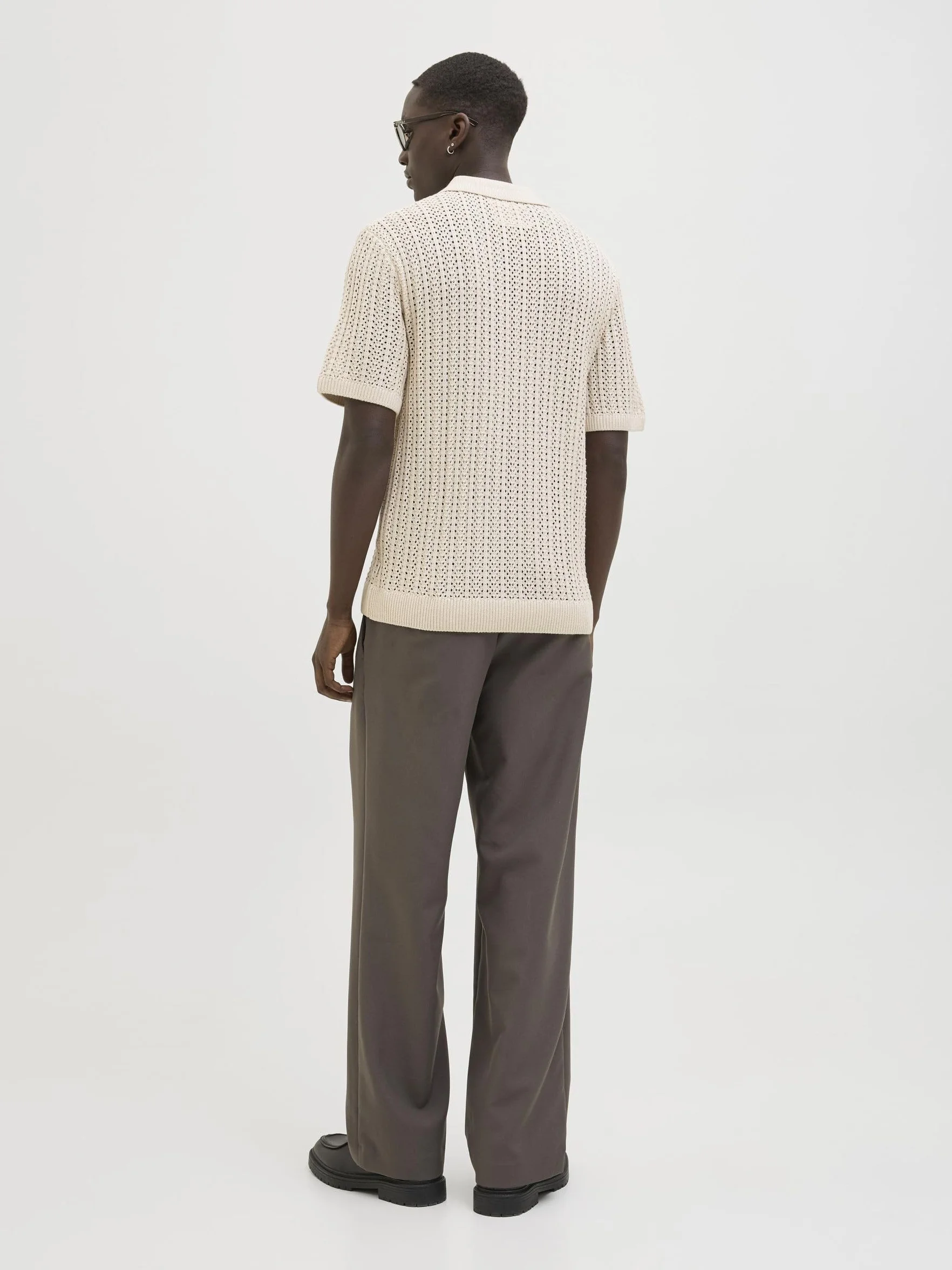 JACK & JONES Jprccjoel Knit Polo Ss Sn męskie, whitecap gray, XL
