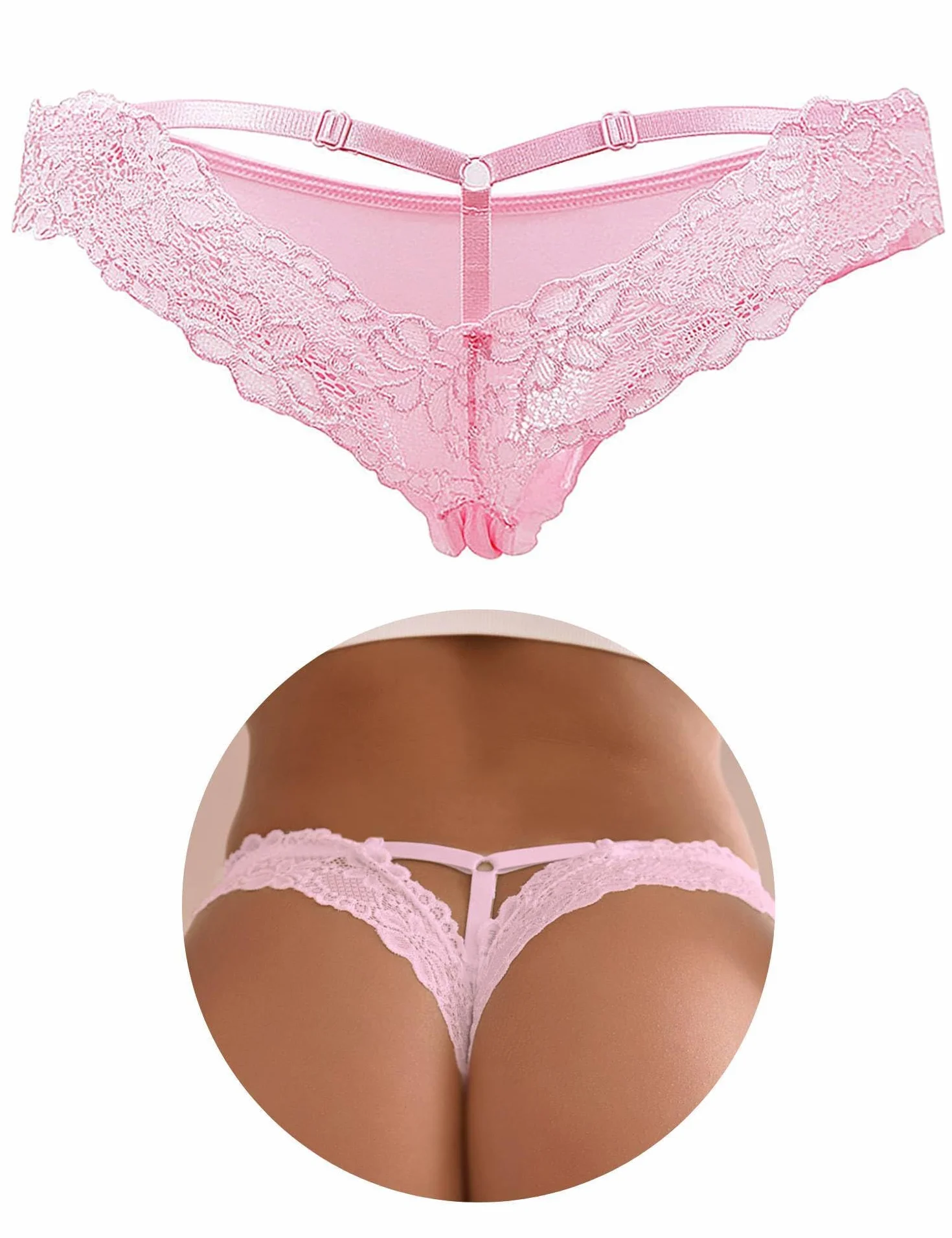 comeondear Damskie majtki, seksowne stringi, damskie koronkowe majtki, brazylijskie majtki, bikini, stringi erotyczne z tyłu, hipsterska bielizna erotyczna