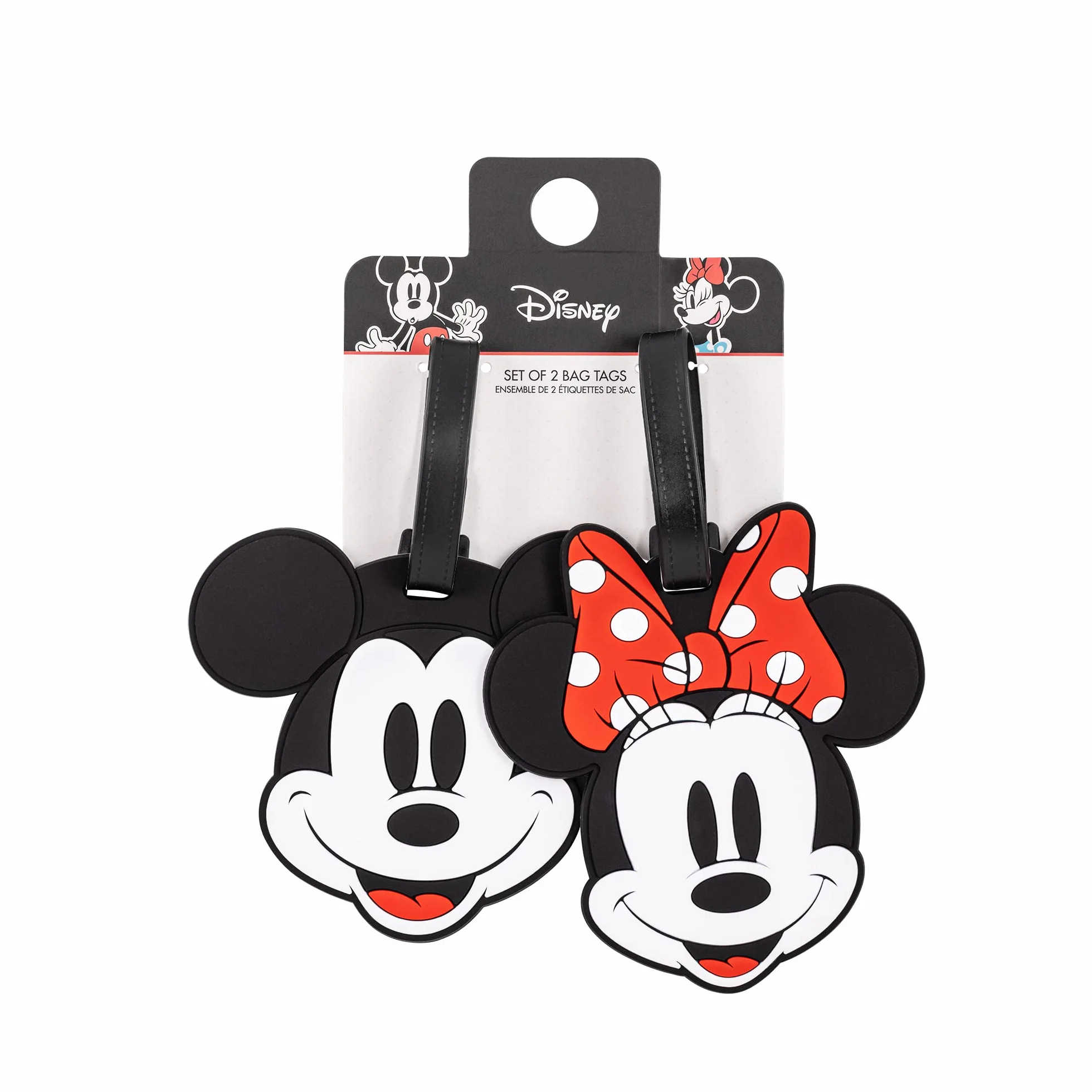 Peers Hardy - Disney Myszka Miki i Minnie, czerwono-czarny, 2-częściowy zestaw etykiet bagażowych