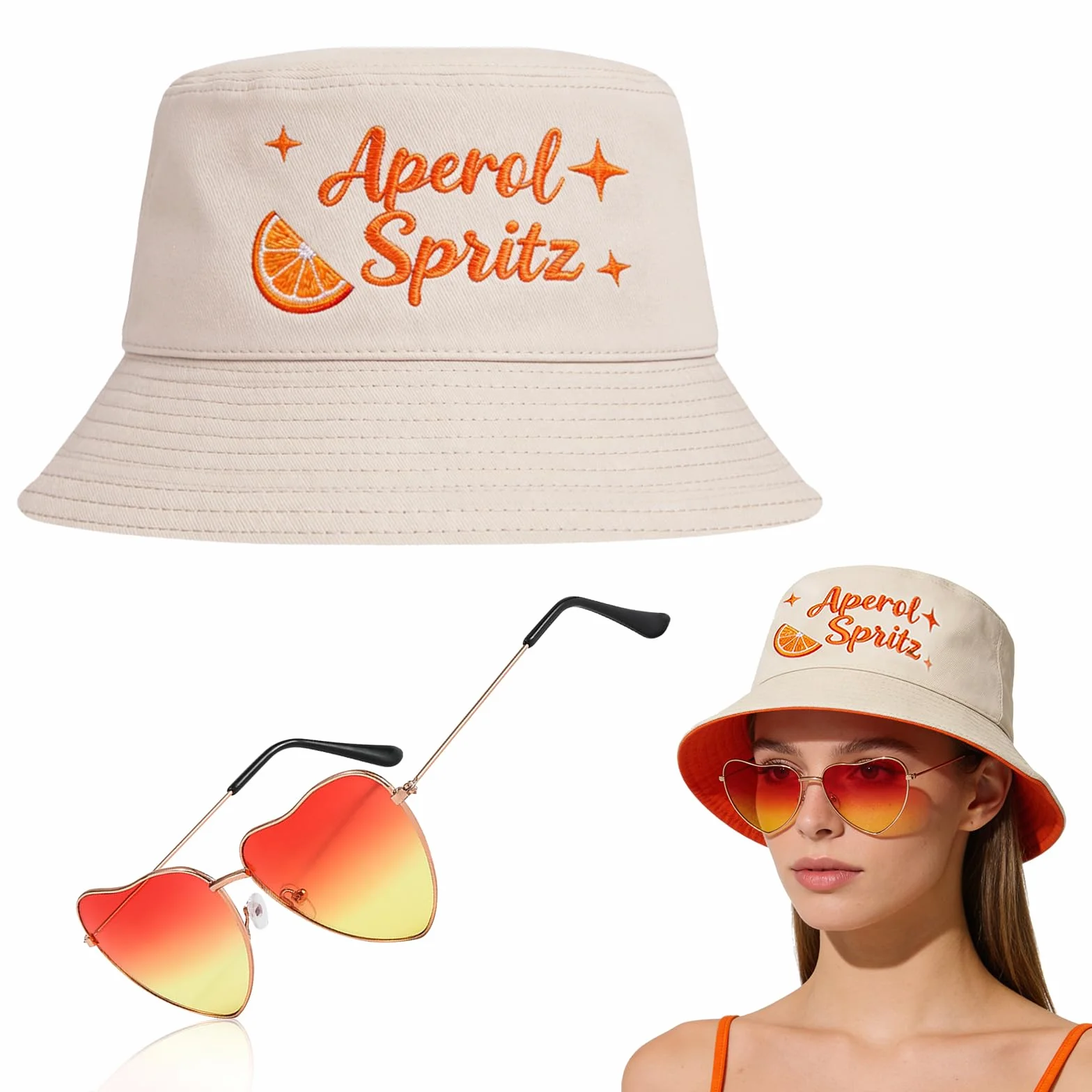 Aperol kapelusz rybacki wędkarski retro akcesoria lato outdoor