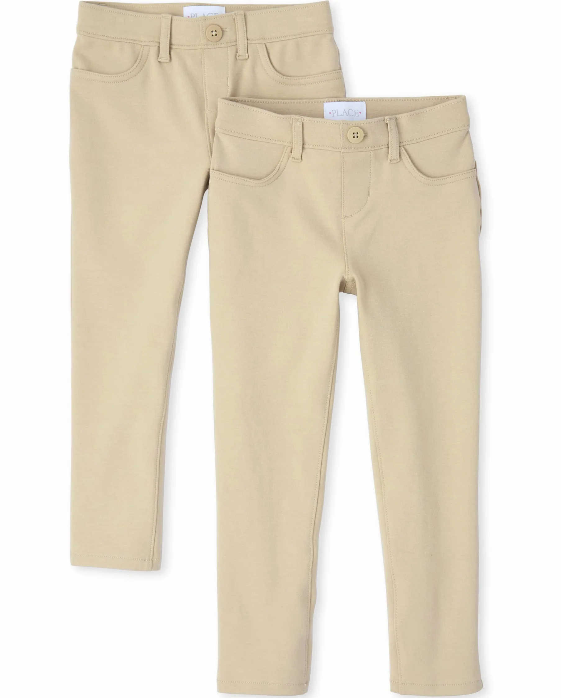 The Children's Place Girls Uniform Ponte Knit Pull On Jeggings 2-Pack - Spodnie Dziewczynki