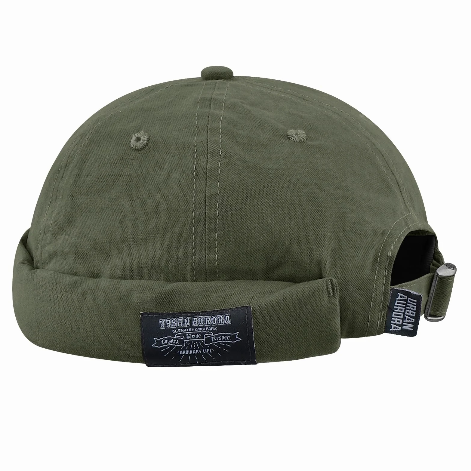 Clakllie Cotton Docker Cap Marynarska Portowa Oryginalna Męska Letnia Kryjąca Bez Daszka Zwijana Unisex, H-GD30-Zielony, Rozmiar Uniwersalny