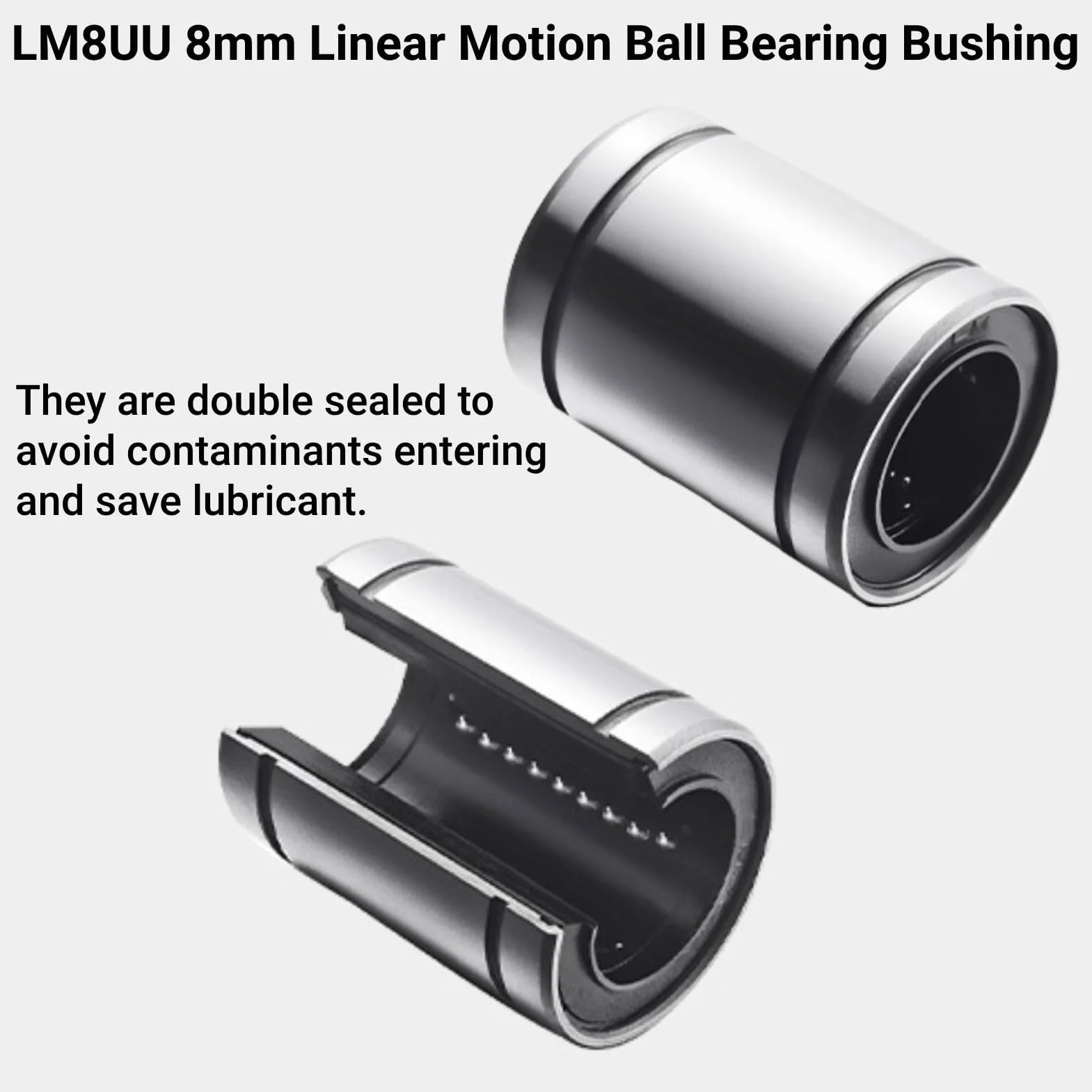 10 Sztuk Lm8uu Podwójne Liniowe Lm8uu Misumi, łożyska Liniowe łożyska 8mm Uszczelniony Cylinder Ruch Liniowy łożysko do 8mm Pręt 3D Drukarki CNC Części