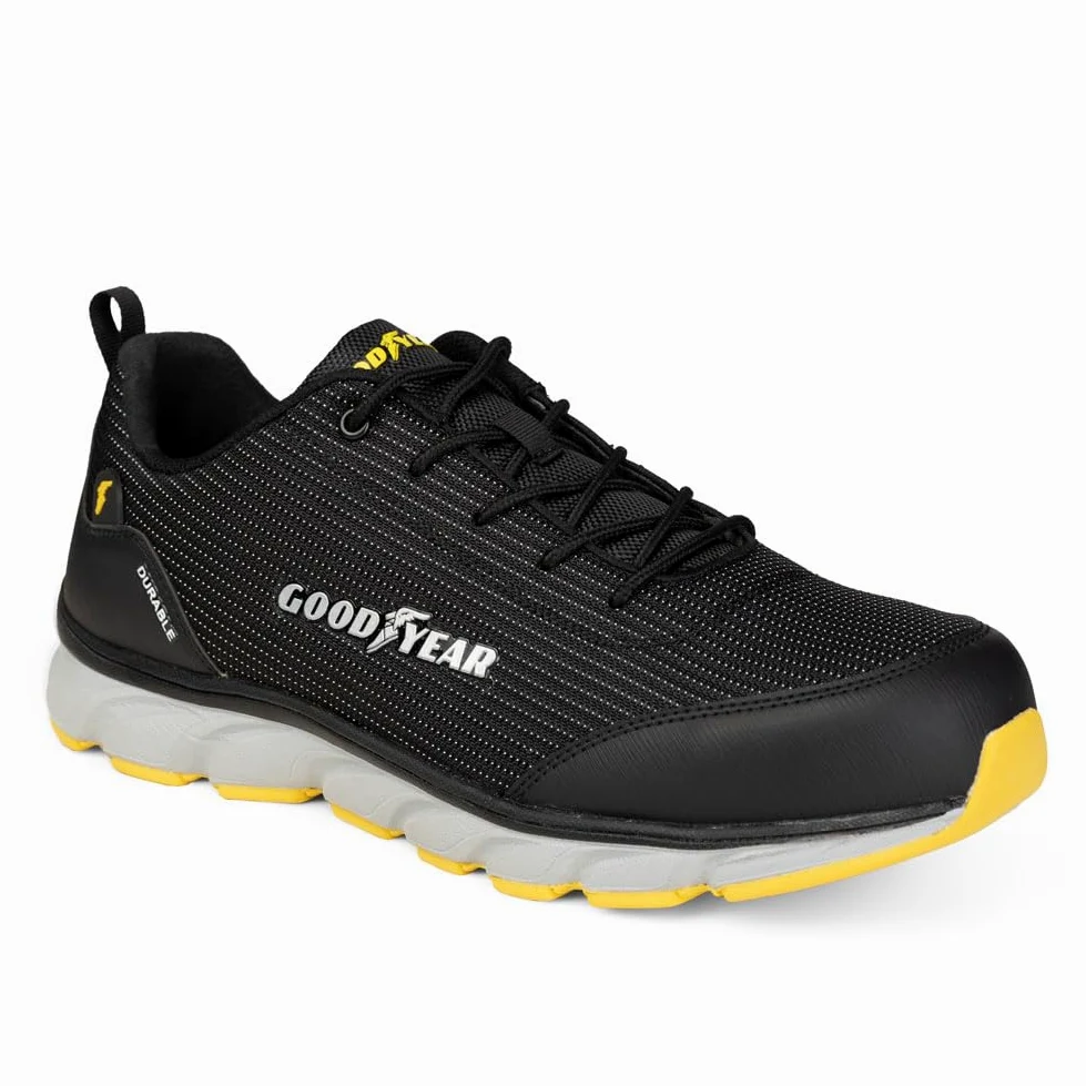Goodyear S1P//HRO męski trener palców i podeszwy środkowej, bez metalu, z materiału kompozytowego, czarny pomarańczowy, 44 EU