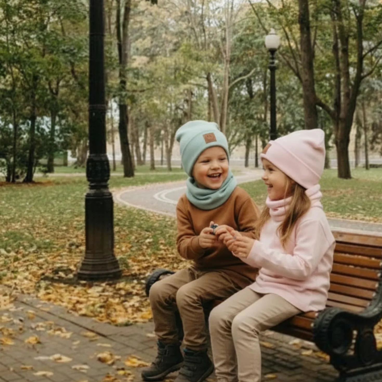 Ander Beanie zestaw szalików dla dzieci i pętli – czapka beanie i komin z bawełny – wiosna jesień – unisex dla chłopców i dziewczynek – miękki i stylowy