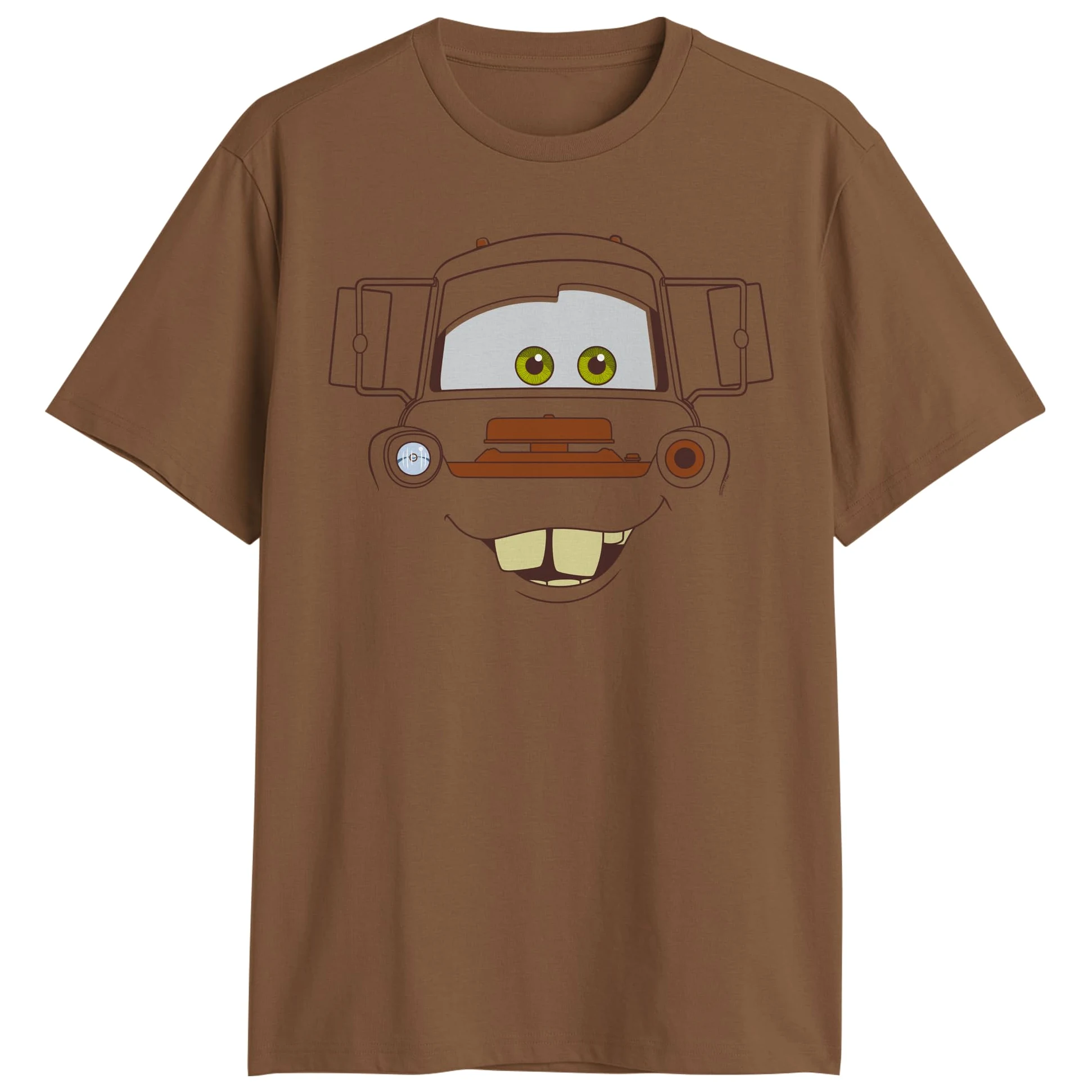Disney Pixar Cars Lightning McQueen Tow Mater Big Face koszulka dla dorosłych