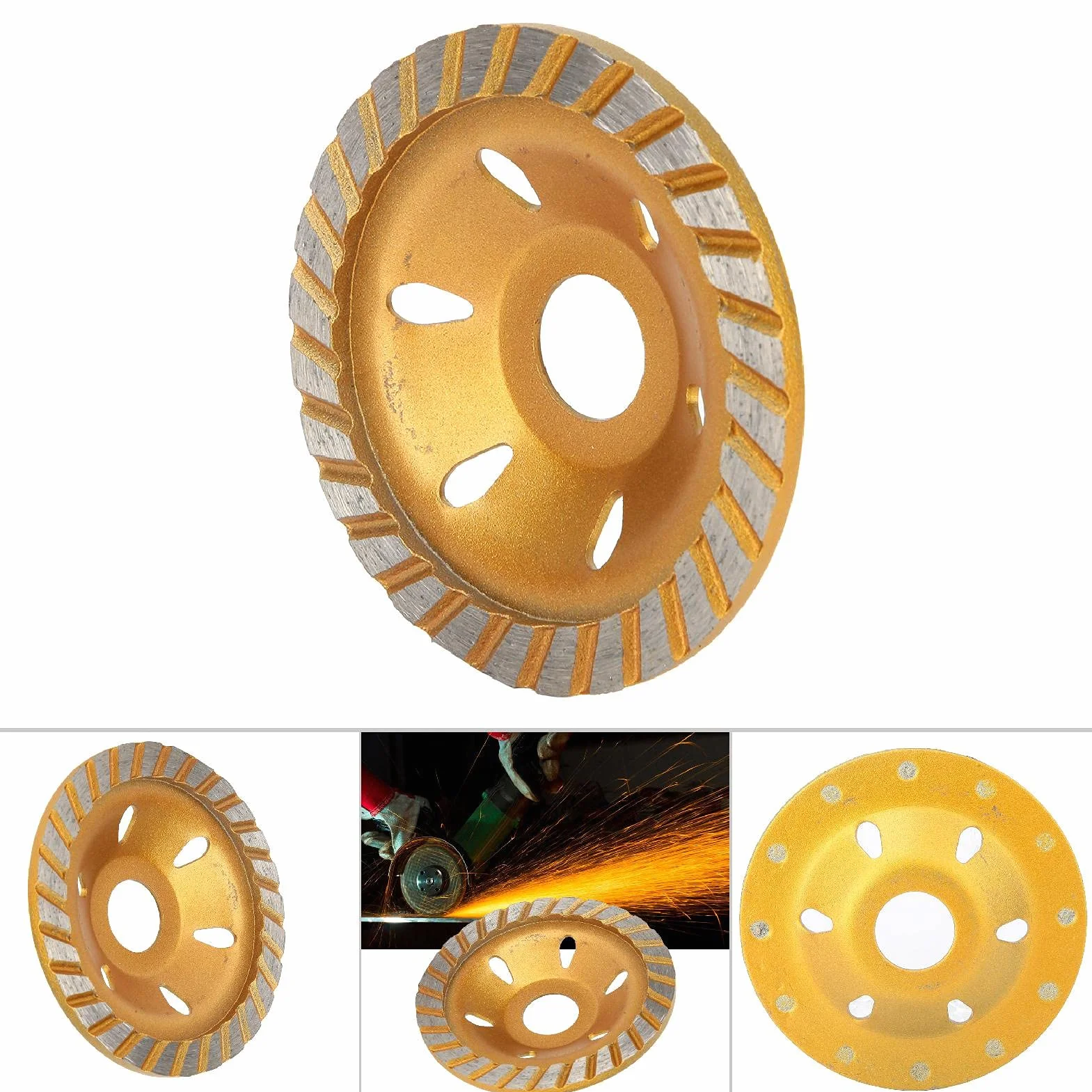 4 "100mm beton Turbo diamentowa tarcza szlifierska, kształt miski tarcza szlifierska kamień betonowy granit narzędzie do szlifierki kątowej (#2)