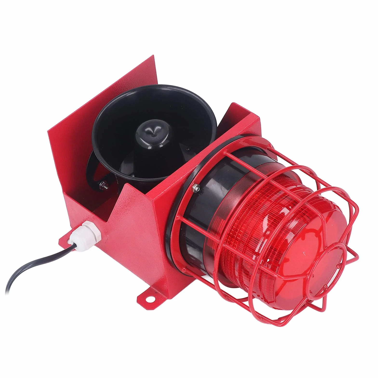 115DB Light Light Alarm Siren Siren Siren IP65 Waterproof, LED Strobe, Instalacja ścian dla Różnych Trudnych środowisk, Stop Aluminium, PVC (Wtyczka UE 220V)