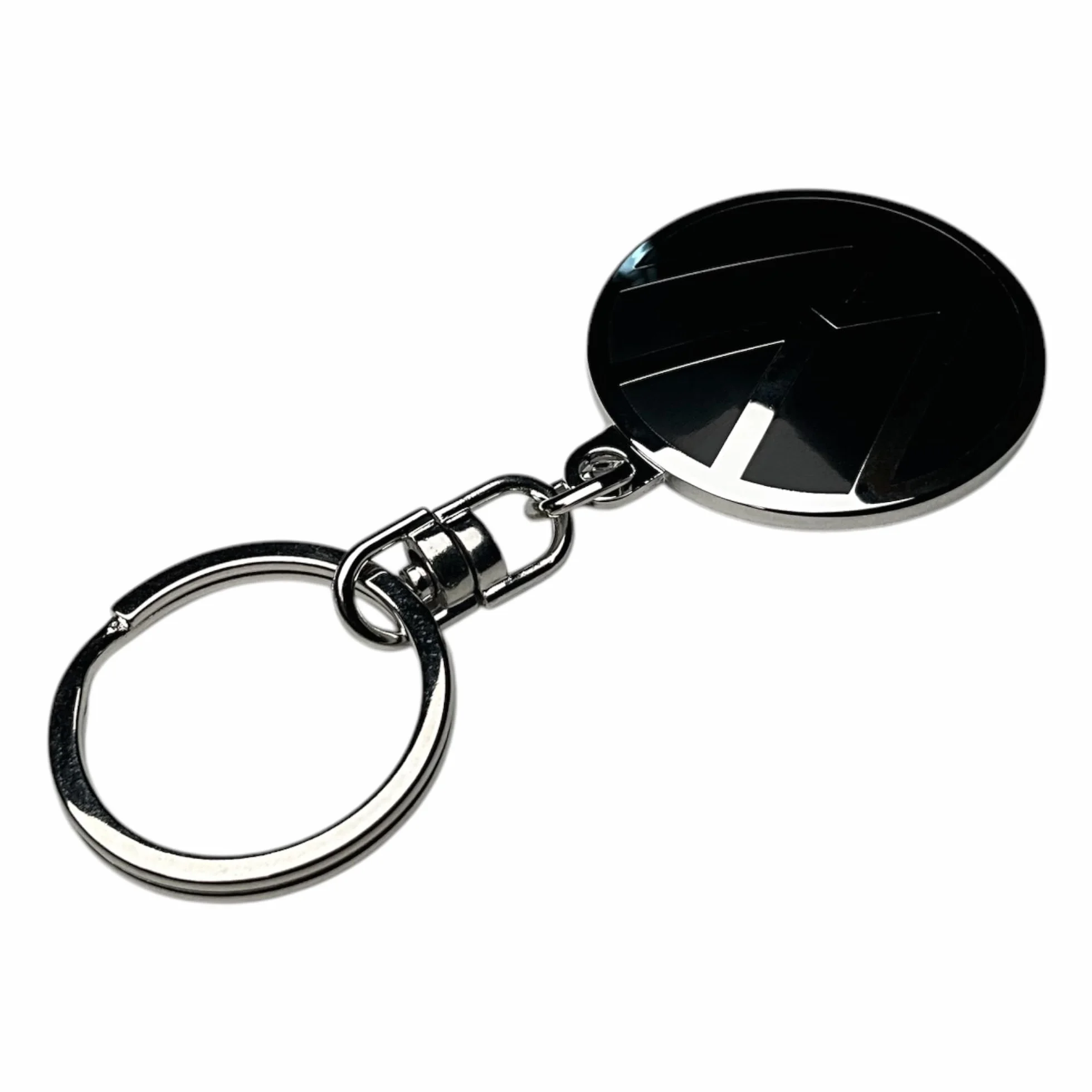 Volkswagen 000087010BQ breloczek do kluczy z nowym logo VW, czarny, średnica 37 mm