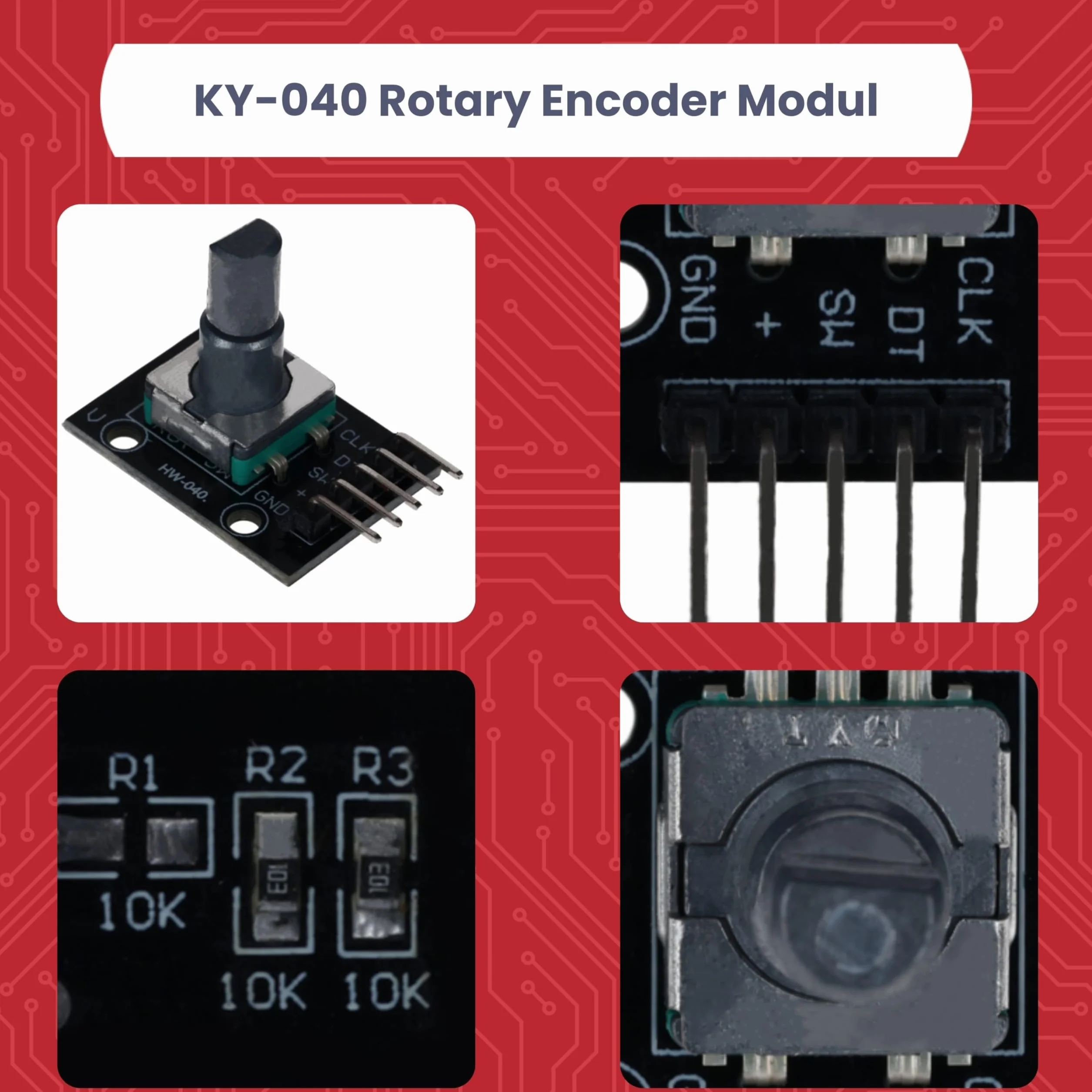 AZDelivery 3 x KY-040 Rotary Encoder Rotary Encoder Moduł, kompatybilny z Arduino i Raspberry Pi w tym E-Book!