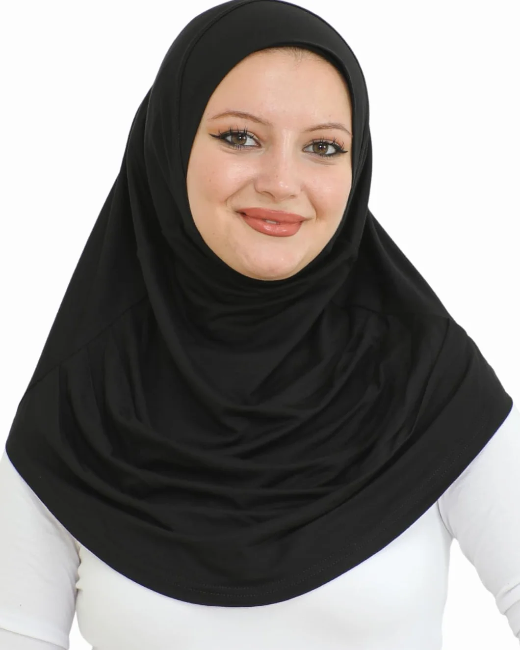 Muzułmański hidżab turban miękki szalik dżersej długi hidżab Abaya Czarny