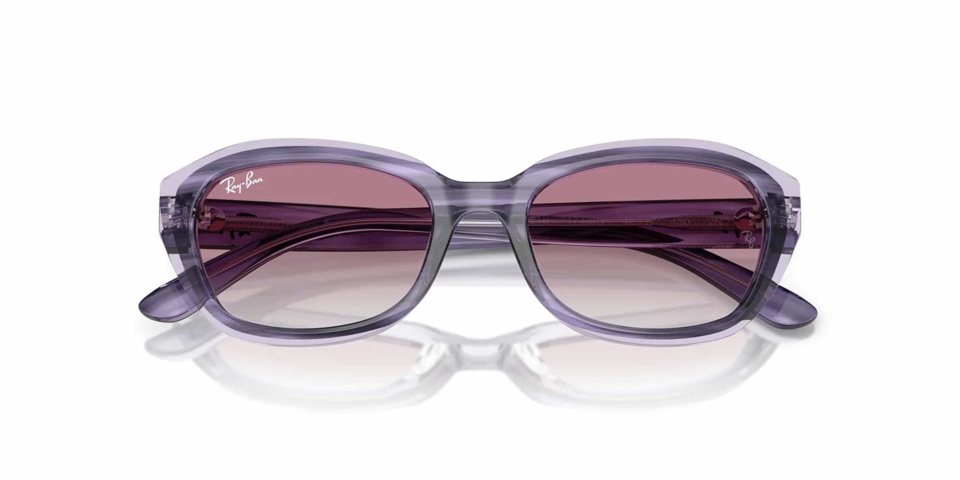 Ray-Ban Okulary przeciwsłoneczne unisex dziecięce Rj9081s, Fioletowy w paski na przezroczystym/szarym gradientowym fioletowym, 48 mm