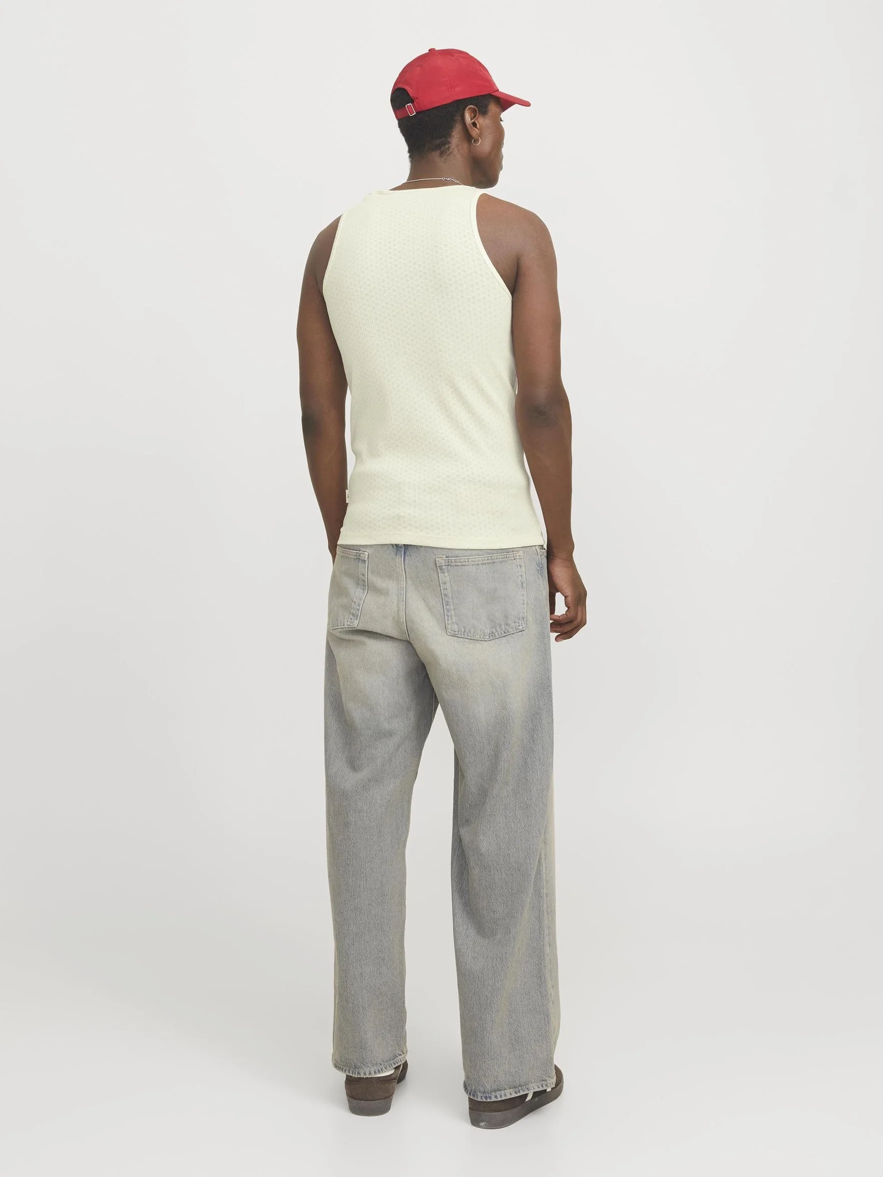 JACK & JONES Jorhydra Pointelle Tank Top męski, Antique White, M