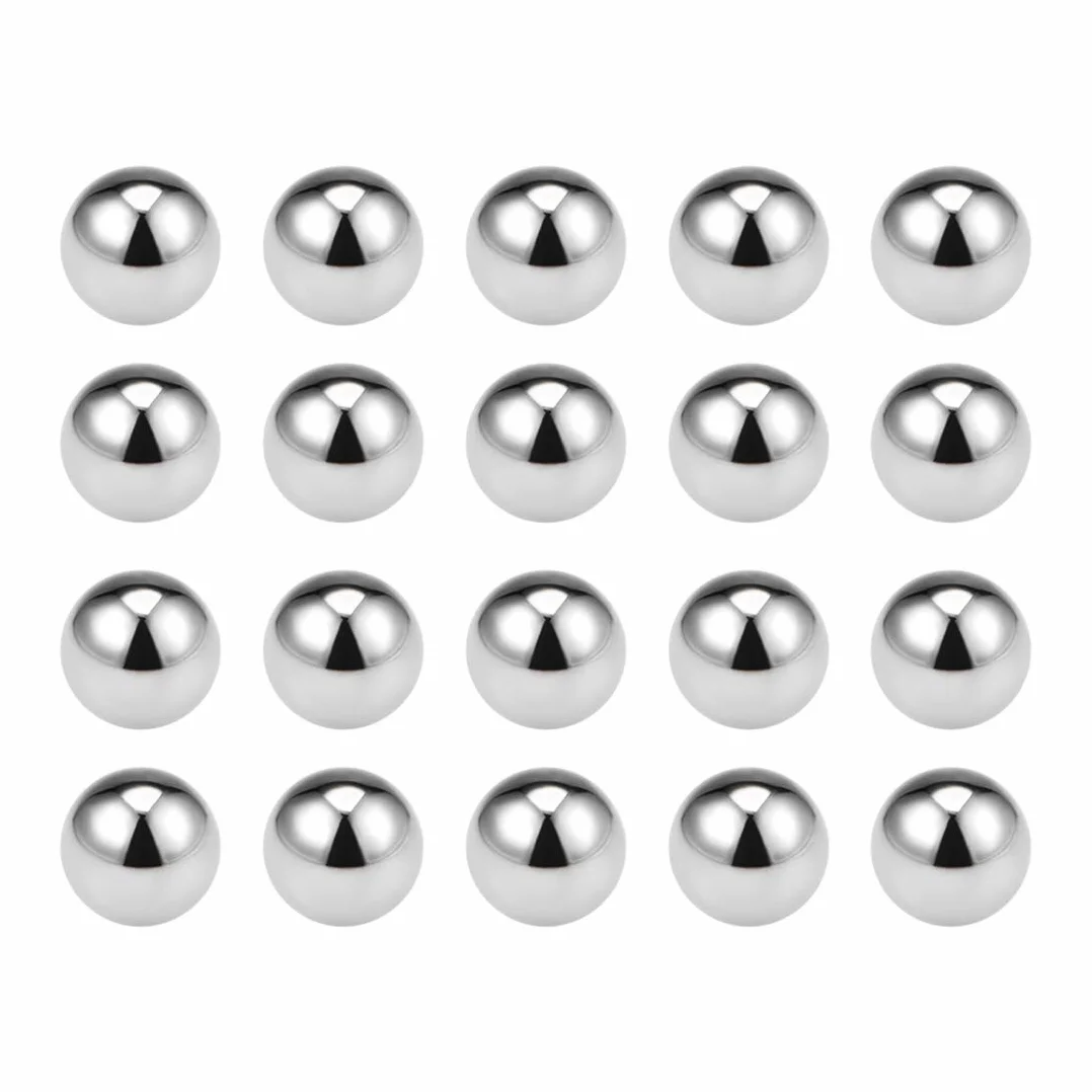 sourcing map 20 szt. precyzyjne kulki 8 mm masywna stal chromowana G10 do breloczka na klucze na łożysku kulkowym
