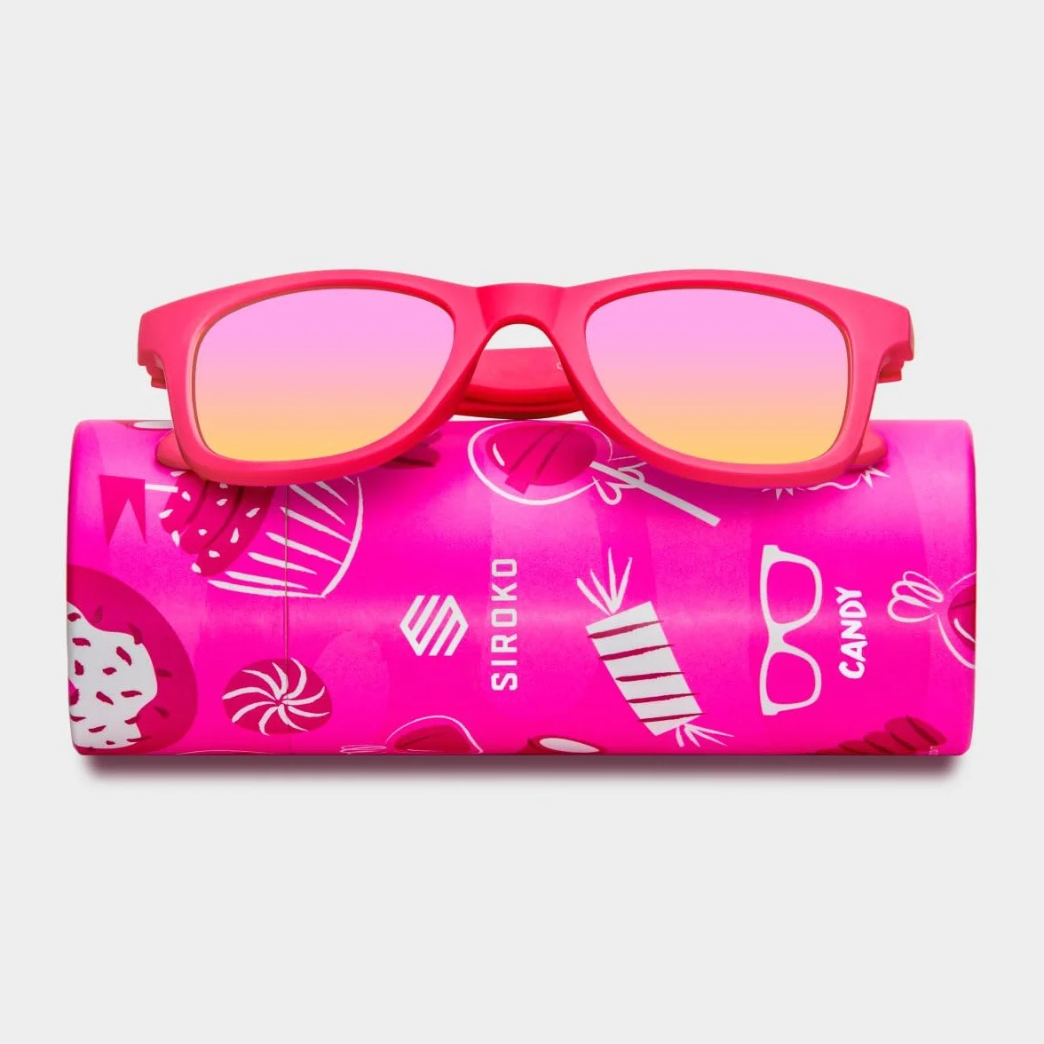 SIROKO Dziecięce polaryzacyjne okulary przeciwsłoneczne dla chłopców i dziewcząt ochrona UV400 zabawny design
