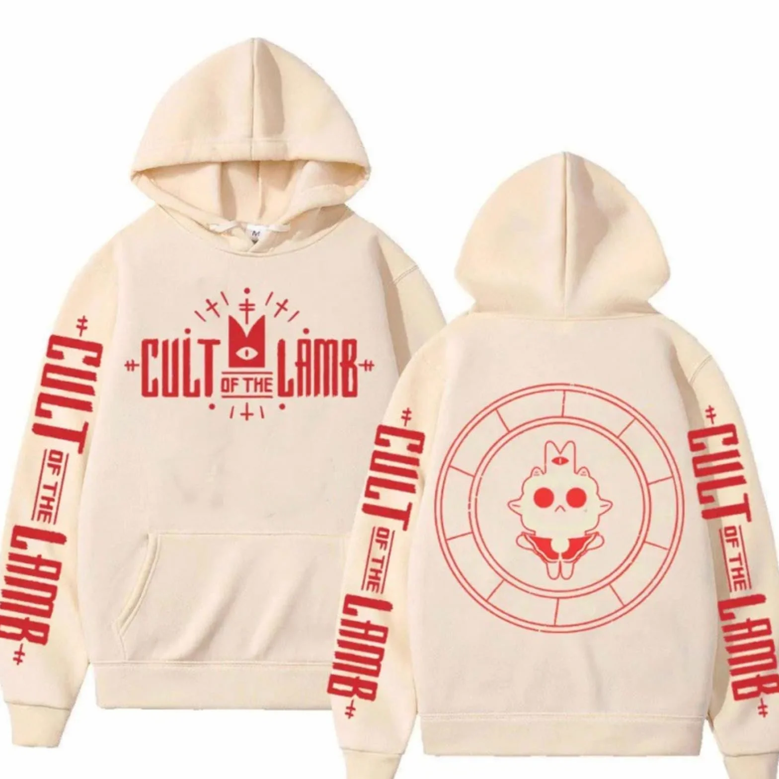 Bluza z kapturem Cult of The Lamb oversize nadruk graficzny unisex bluza z długim rękawem dla mężczyzn kobiet jesień zima odzież uliczna rozmiary XS-3XL