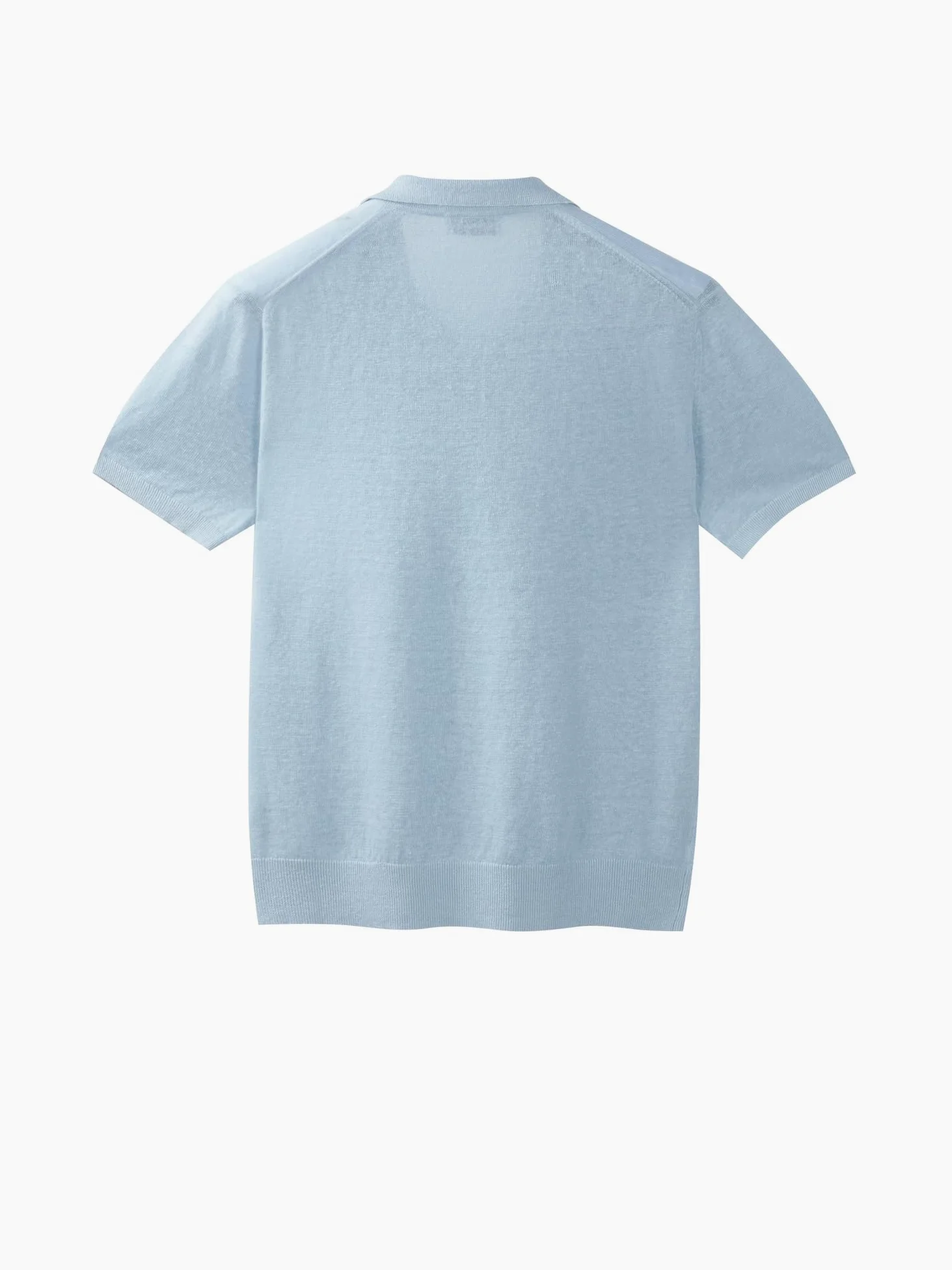 Diana Studio 100% lniana koszulka polo bez guzików, męska, z krótkim rękawem, casualowy, XL, jasnoniebieski