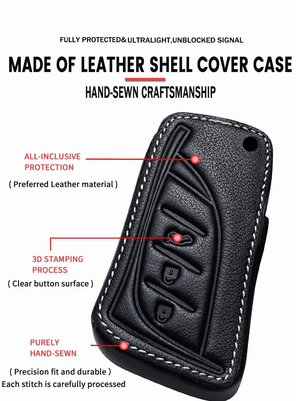 Ontto Etui na kluczyki samochodowe pasuje do Lexus LBX UX 300e GX460 ES250 ES300h LC500h UX200h UX250h NX300h 2020-2025, etui na klucze z poliuretanowe skóry, osłona kluczy, zabezpieczenie kluczy 3