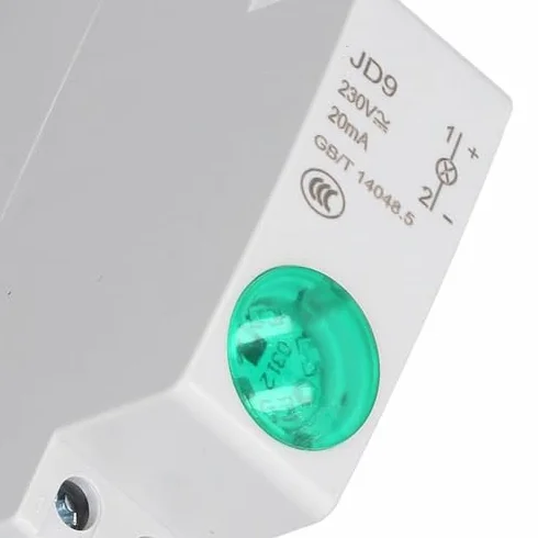 Lampka Kontrolna Przemysłowa Montaż na Szynie DIN Wskaźnik świetlny Obwód Wskazanie Sygnału dla Skrzynki Rozdzielczej Tokarki CNC Warsztaty AC DC 230 V (GREEN)
